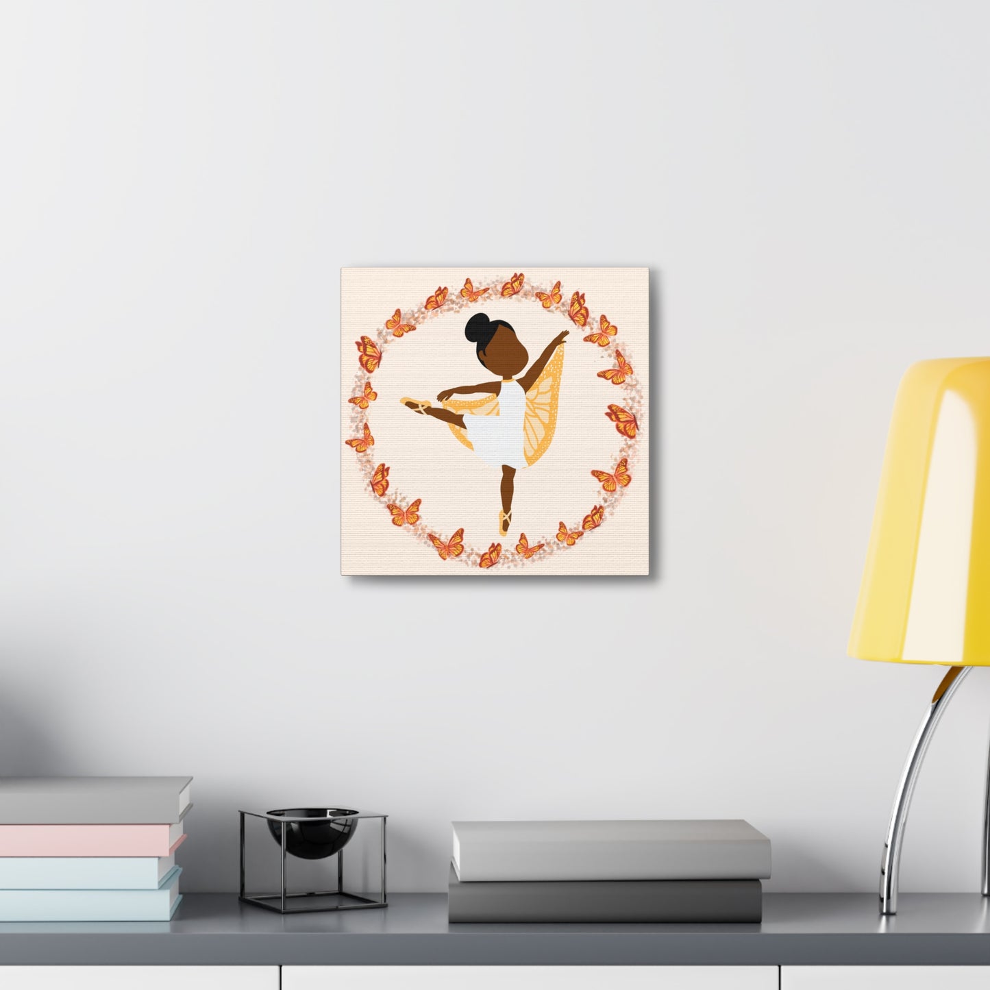 Orange Fairy Ballerina Canvas Art