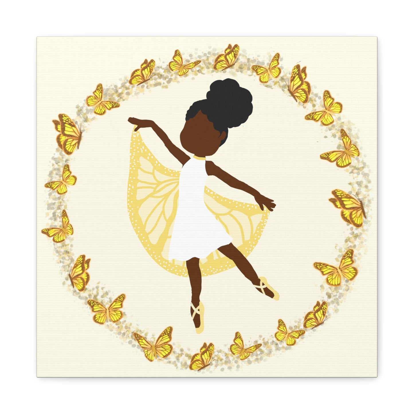 Yellow Fairy Ballerina Canvas Art