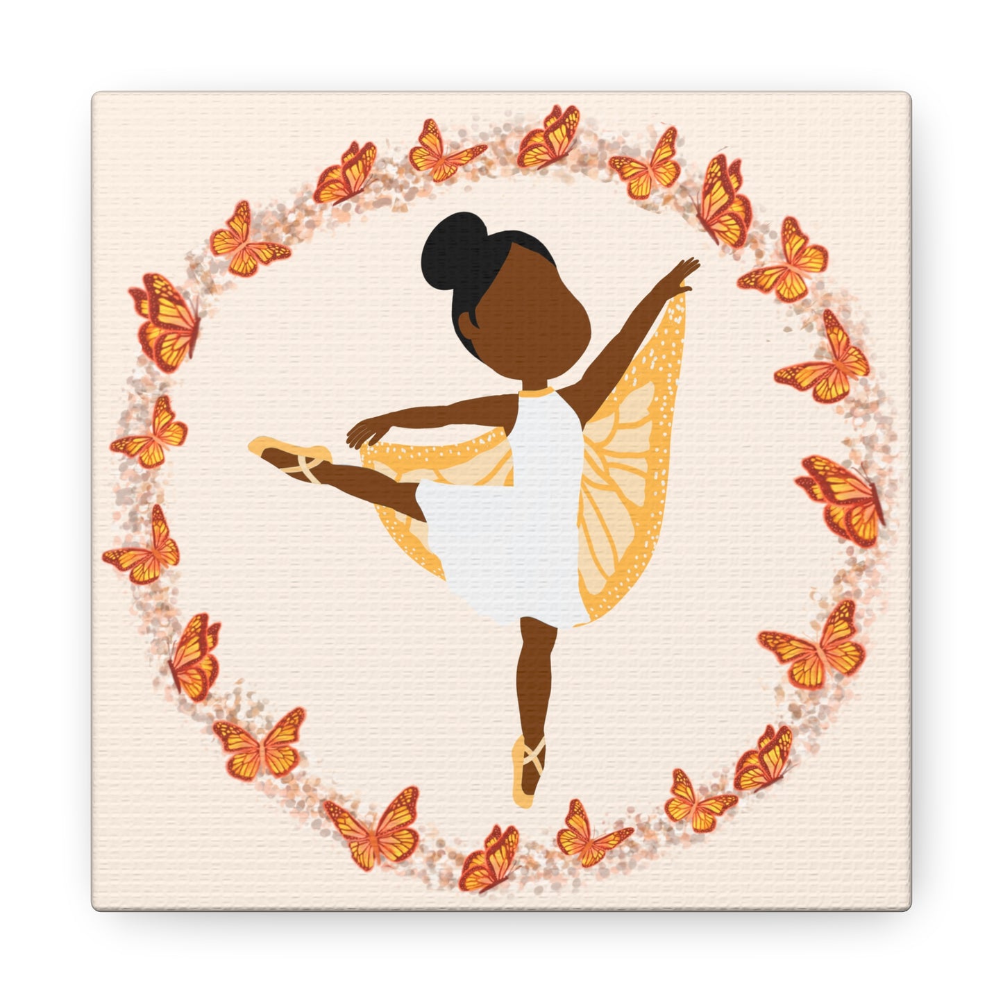 Orange Fairy Ballerina Canvas Art