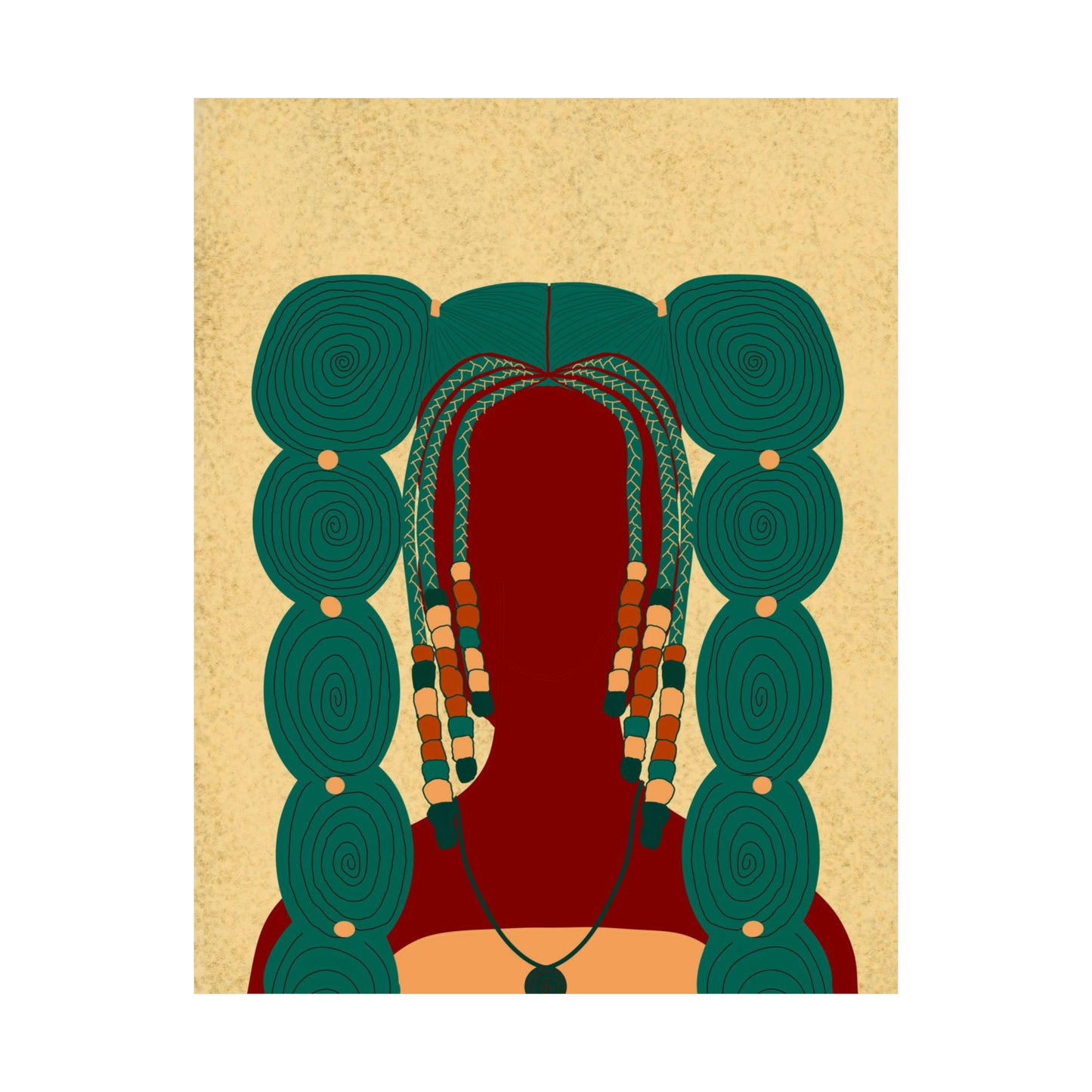Bubble Pigtails Art Print (Don't Touch My Hair Collection)