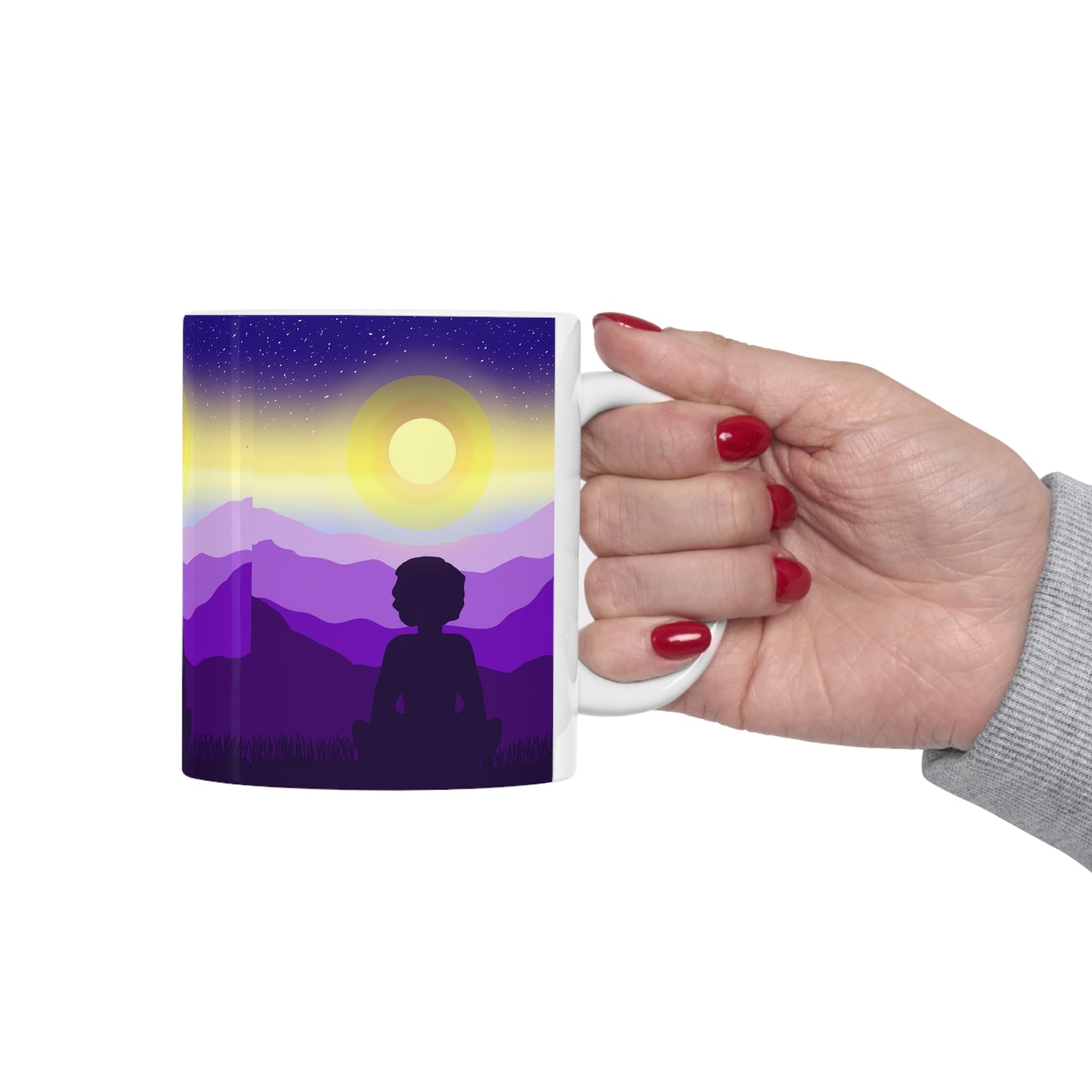 Purple Meditation Ceramic Mug (11oz)