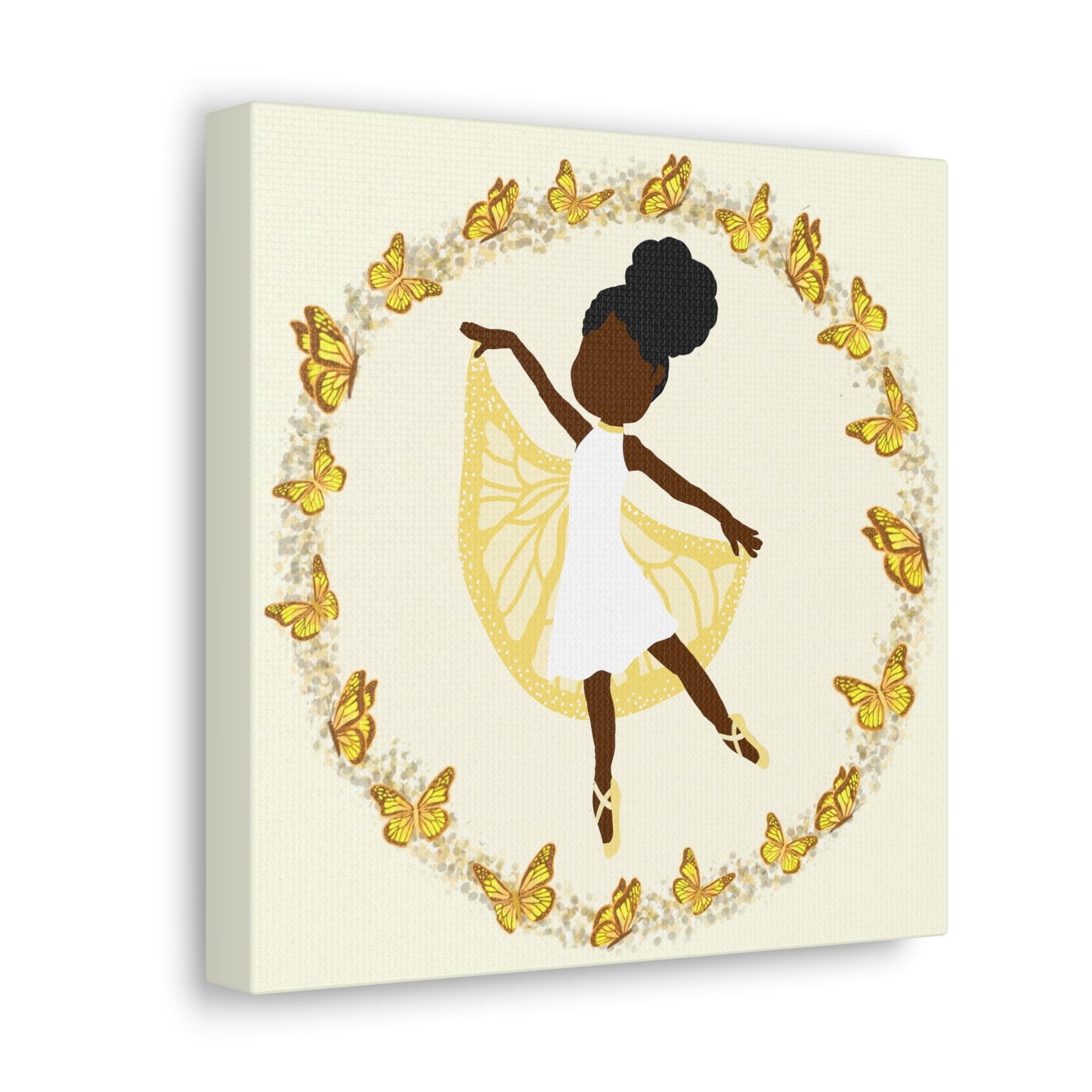 Yellow Fairy Ballerina Canvas Art
