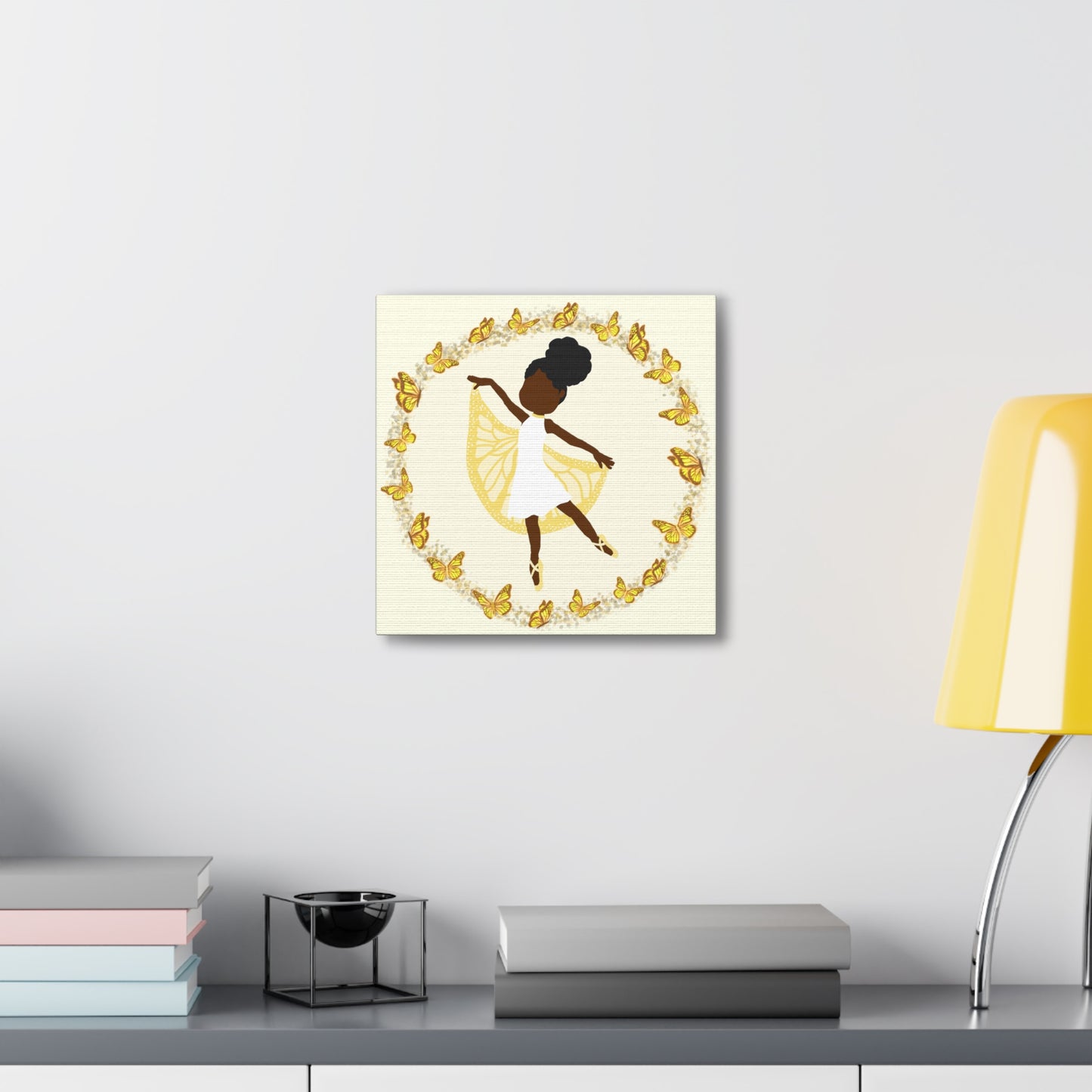Yellow Fairy Ballerina Canvas Art