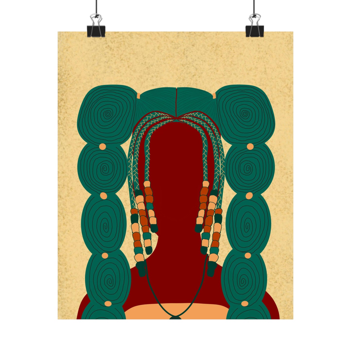 Bubble Pigtails Art Print (Don't Touch My Hair Collection)