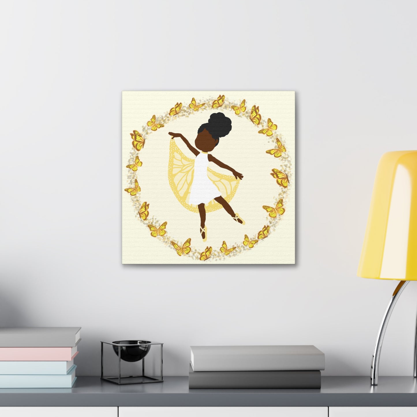 Yellow Fairy Ballerina Canvas Art