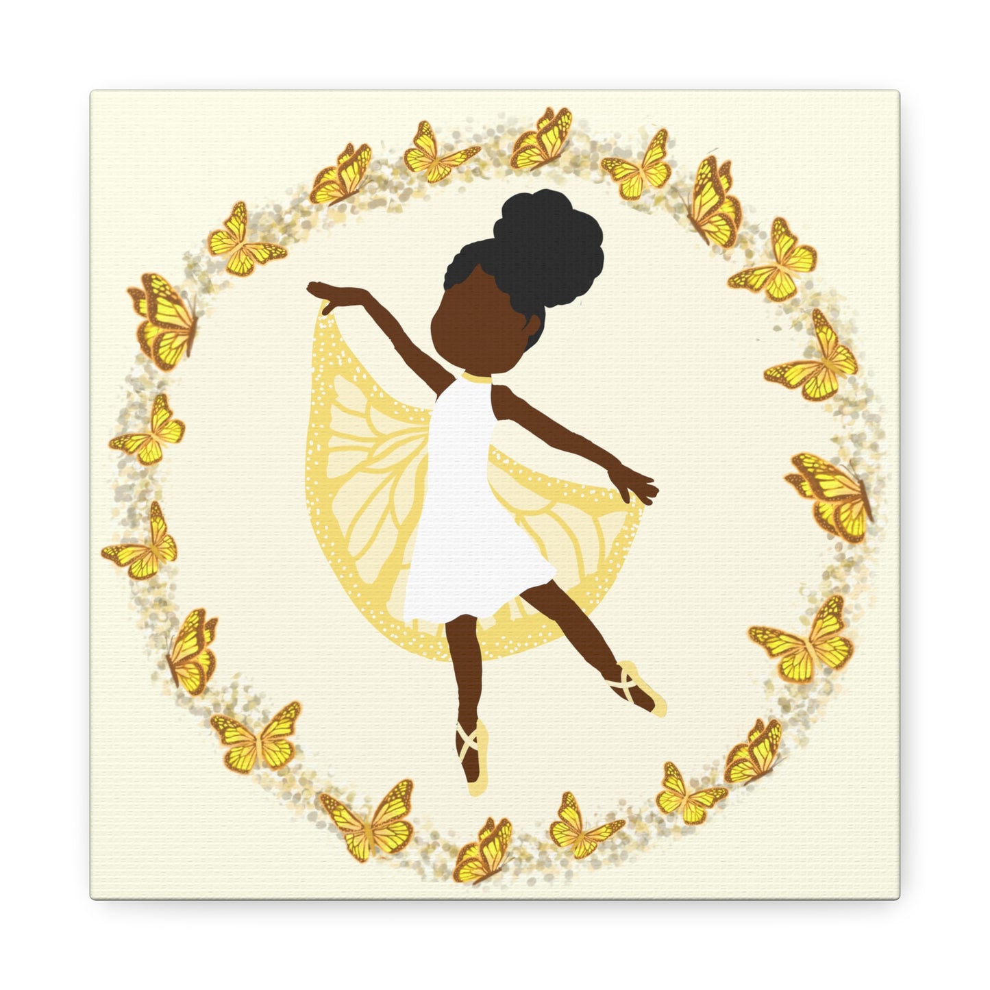 Yellow Fairy Ballerina Canvas Art