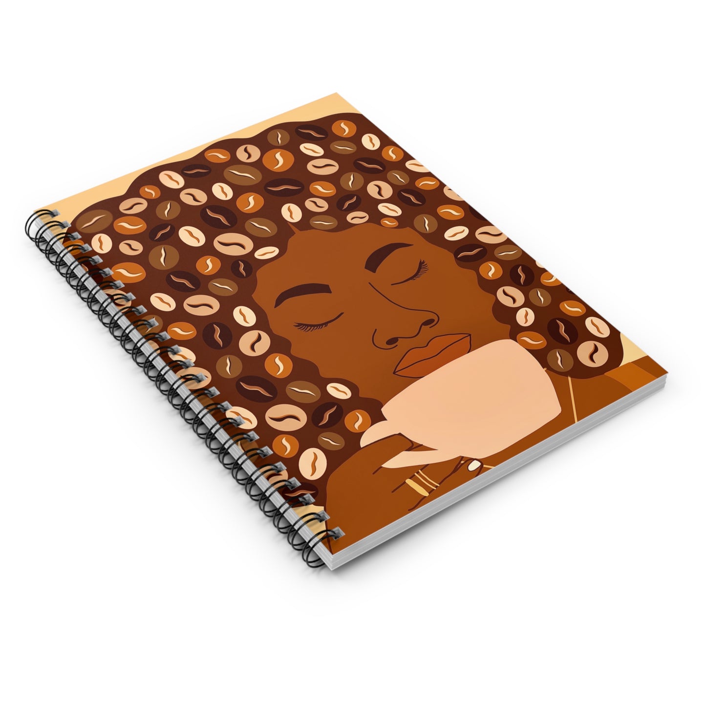 Afro Coffee Spiral Notebook - Ruled Line