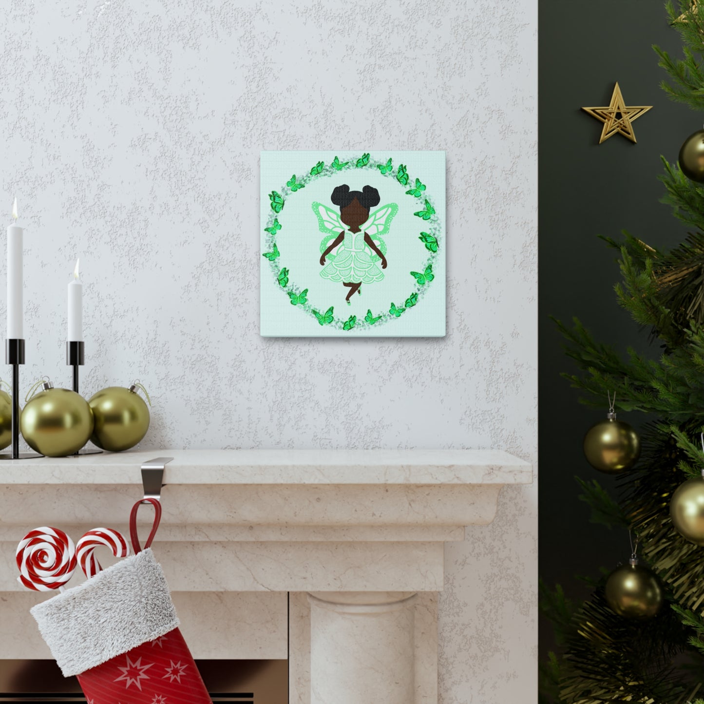 Mint Fairy Ballerina Canvas Art
