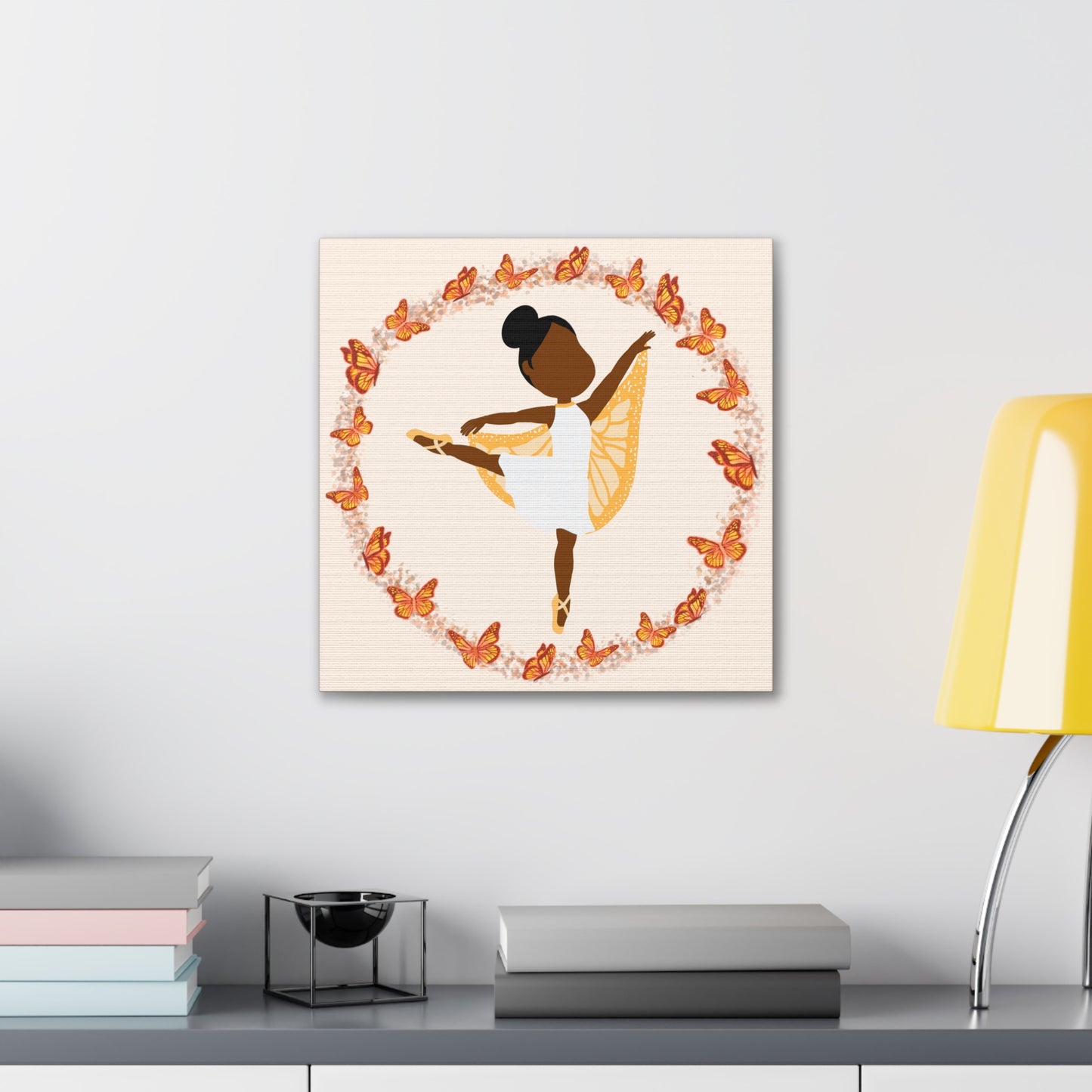 Orange Fairy Ballerina Canvas Art