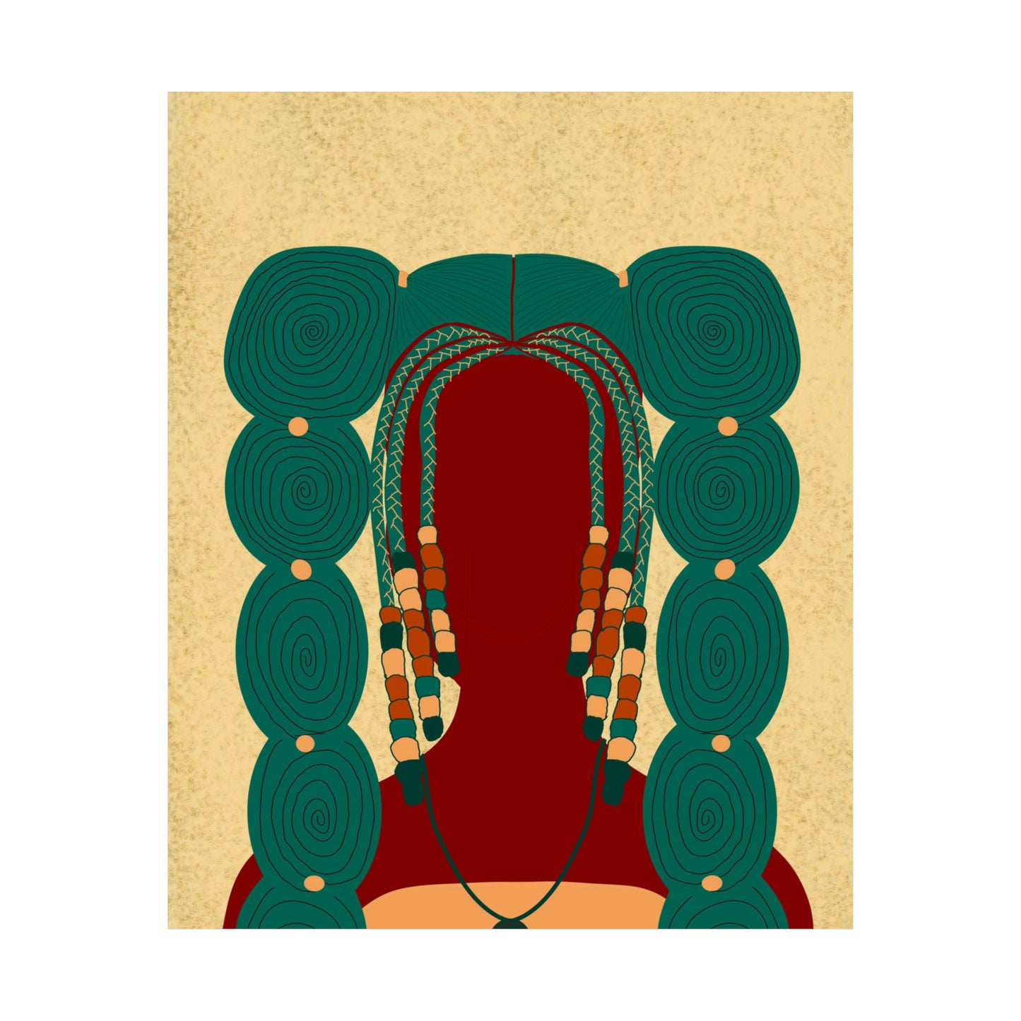 Bubble Pigtails Art Print (Don't Touch My Hair Collection)