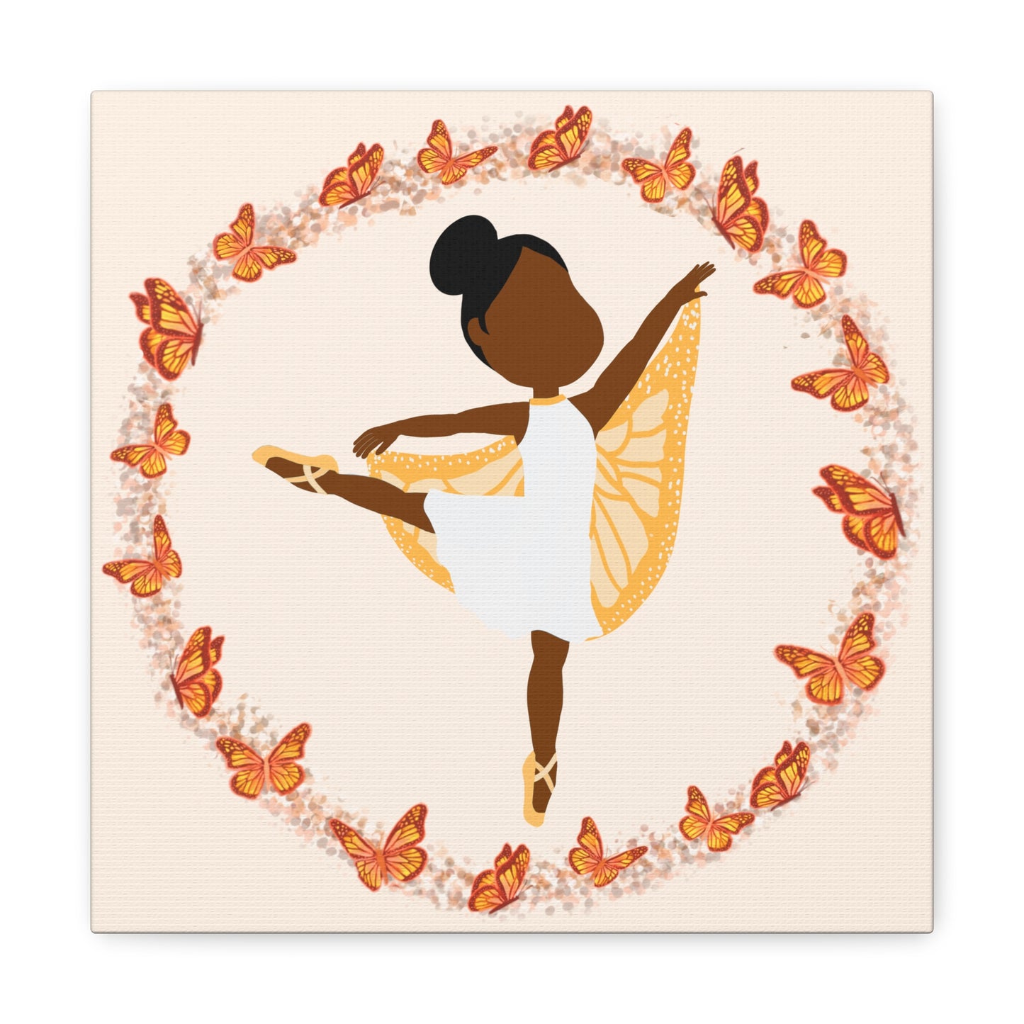 Orange Fairy Ballerina Canvas Art