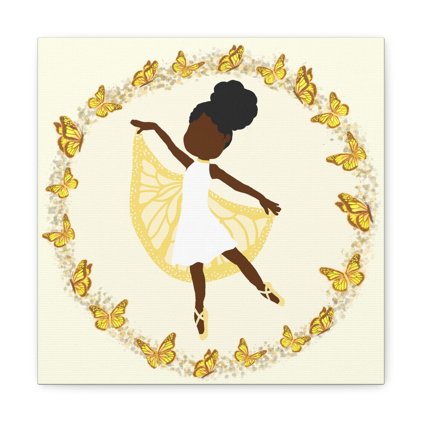 Yellow Fairy Ballerina Canvas Art