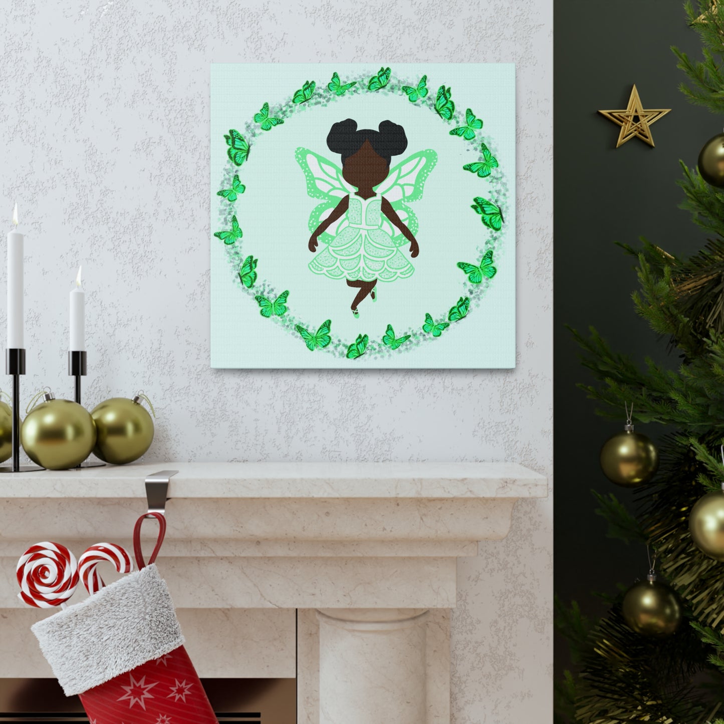 Mint Fairy Ballerina Canvas Art