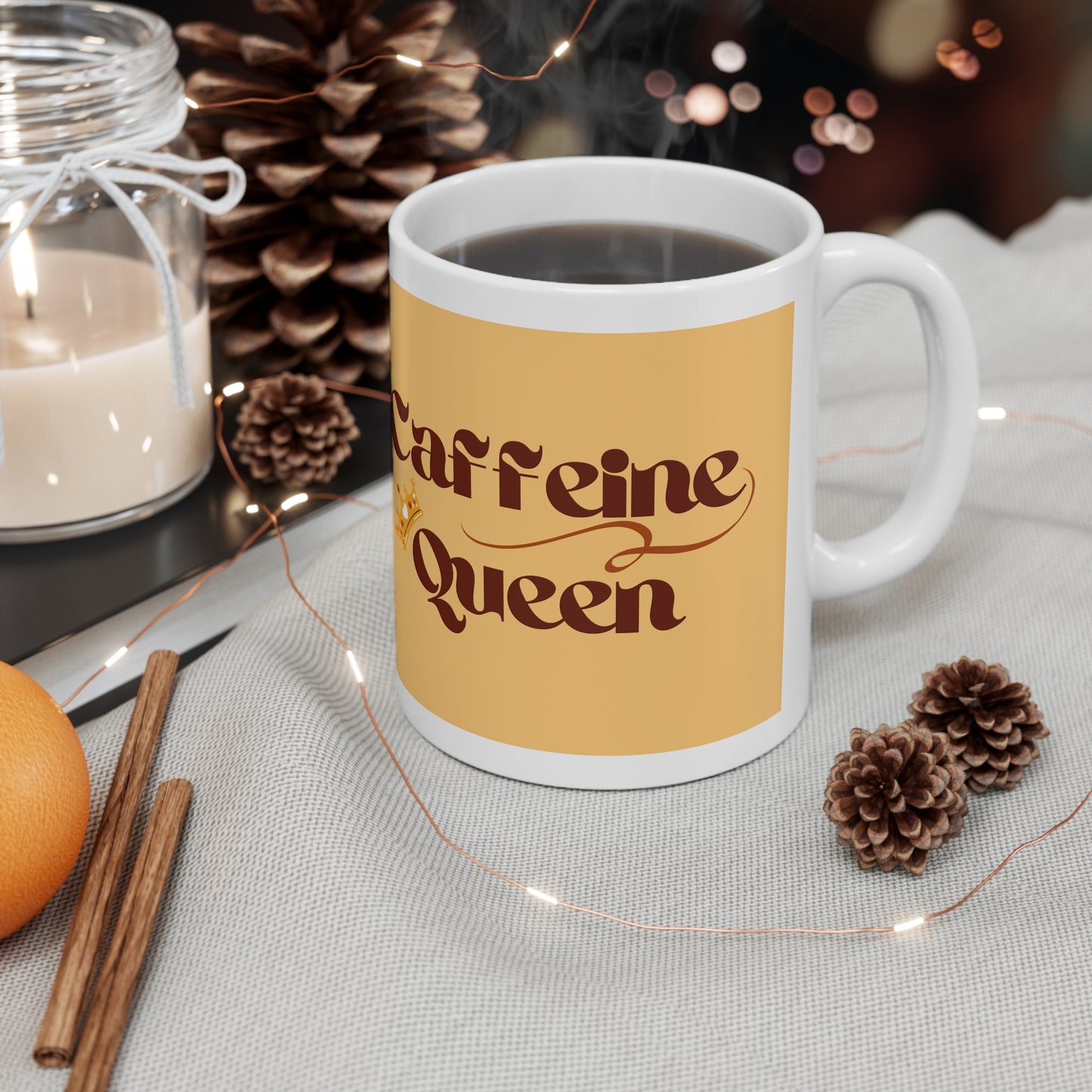 Caffeine Queen- Afro Coffee Ceramic Mug (11oz)