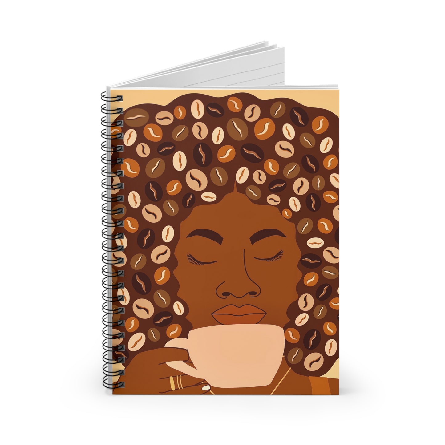 Afro Coffee Spiral Notebook - Ruled Line