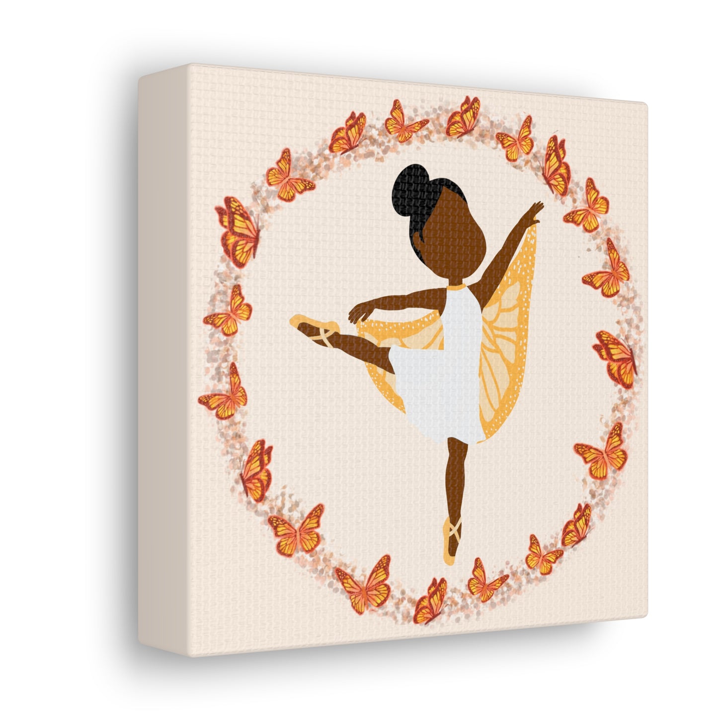 Orange Fairy Ballerina Canvas Art