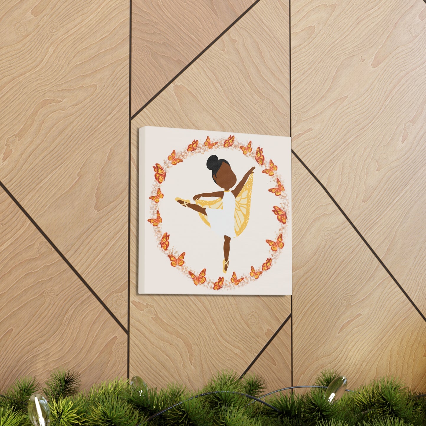 Orange Fairy Ballerina Canvas Art