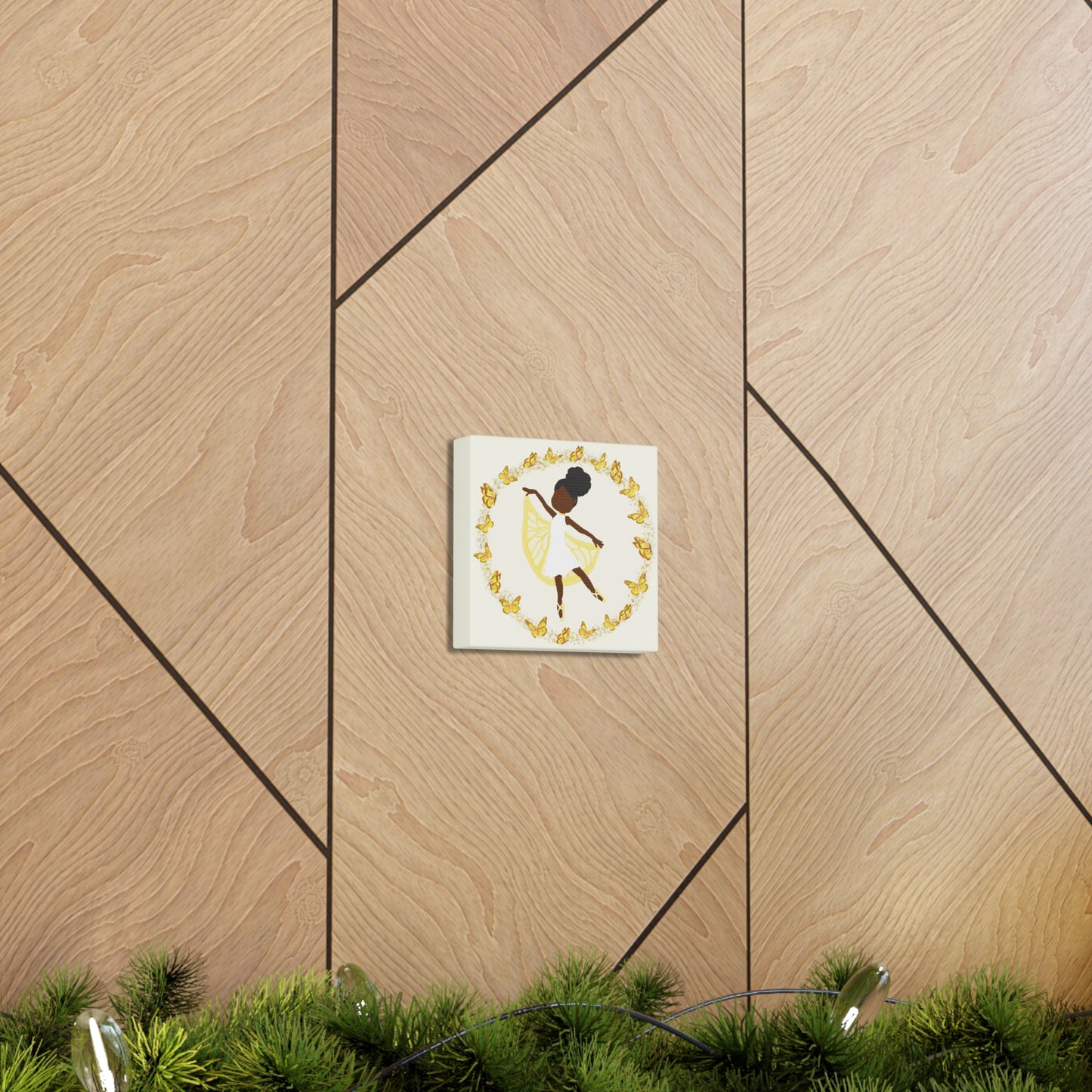 Yellow Fairy Ballerina Canvas Art
