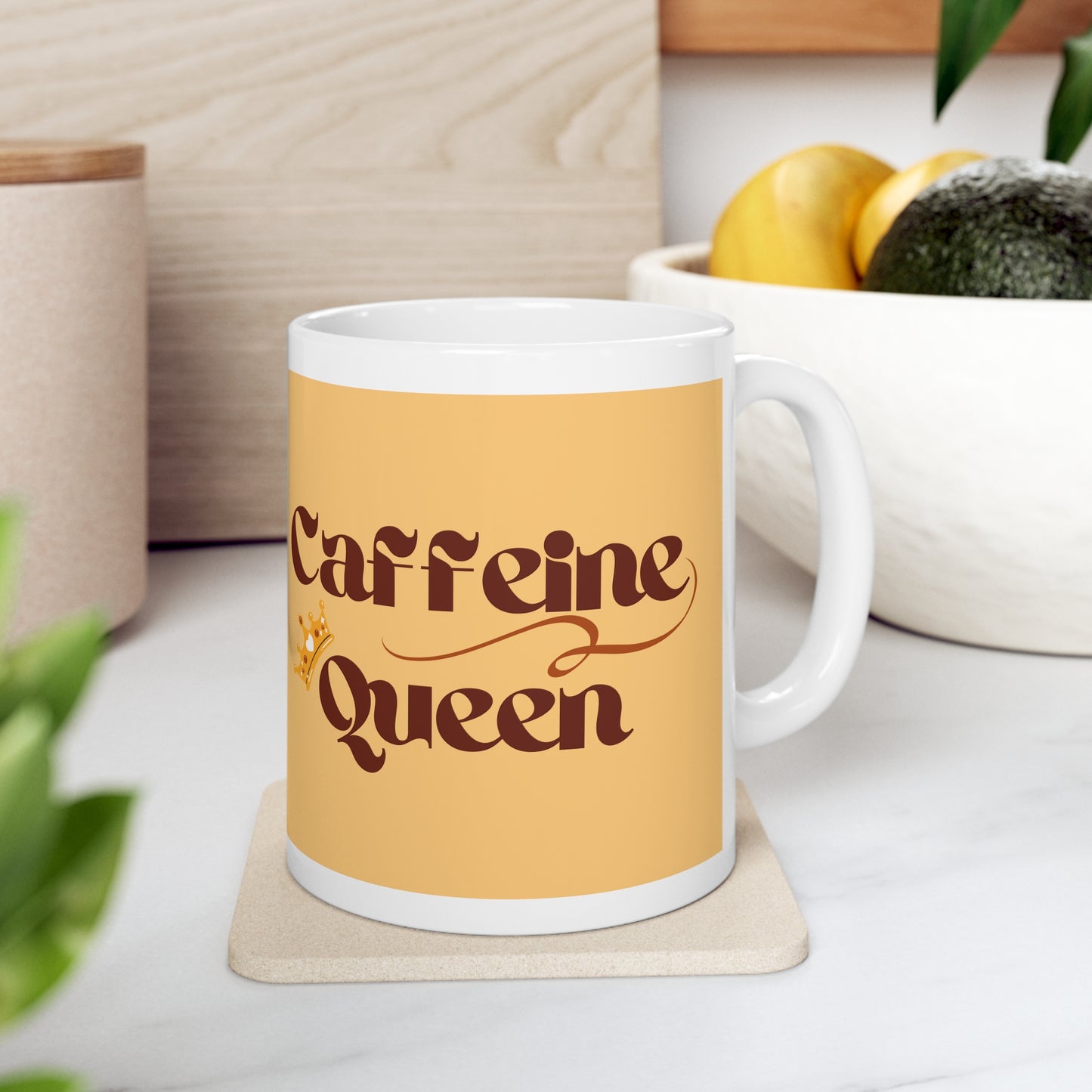 Caffeine Queen- Afro Coffee Ceramic Mug (11oz)