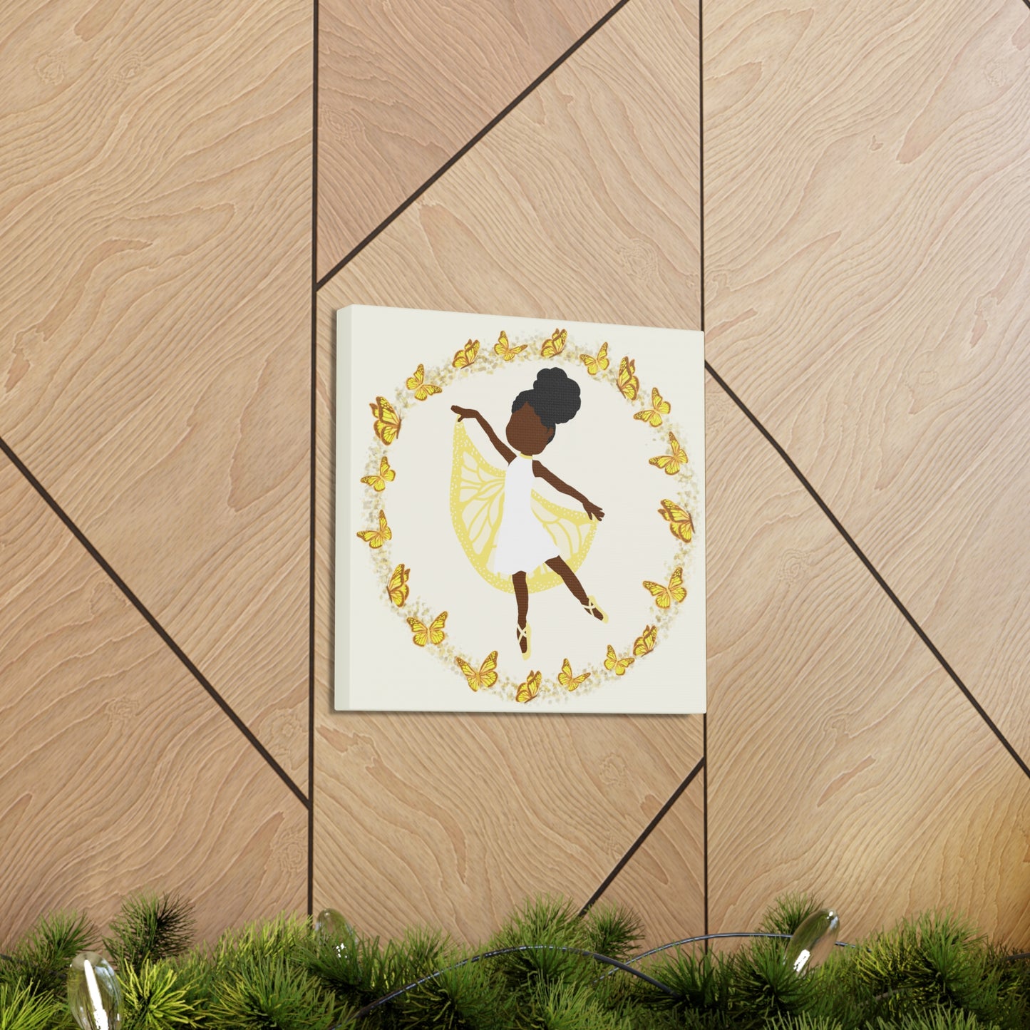 Yellow Fairy Ballerina Canvas Art