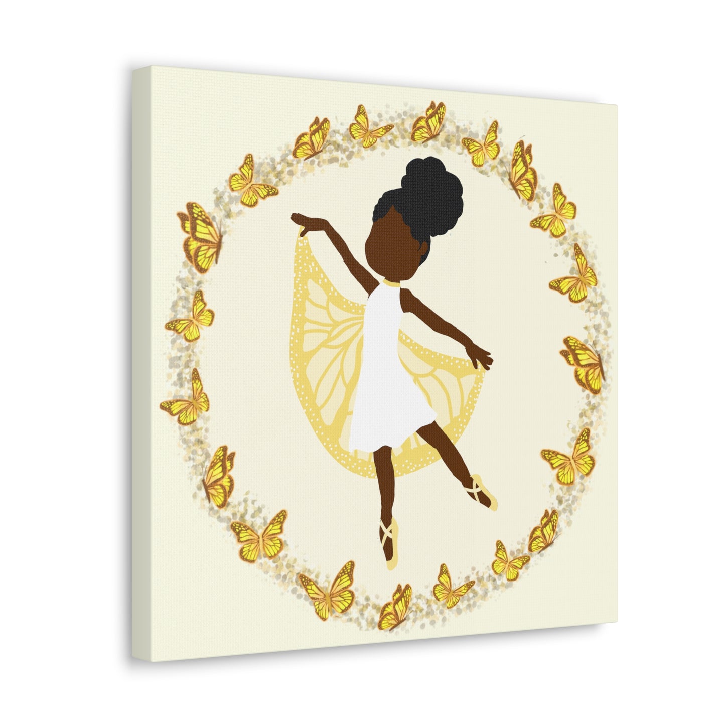 Yellow Fairy Ballerina Canvas Art