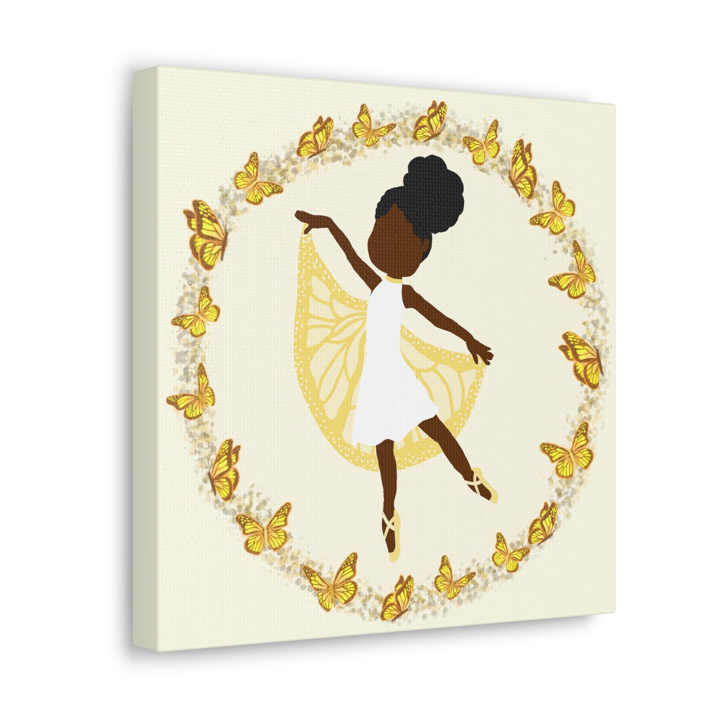 Yellow Fairy Ballerina Canvas Art