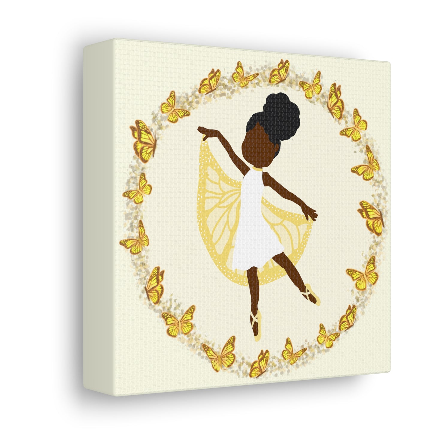 Yellow Fairy Ballerina Canvas Art