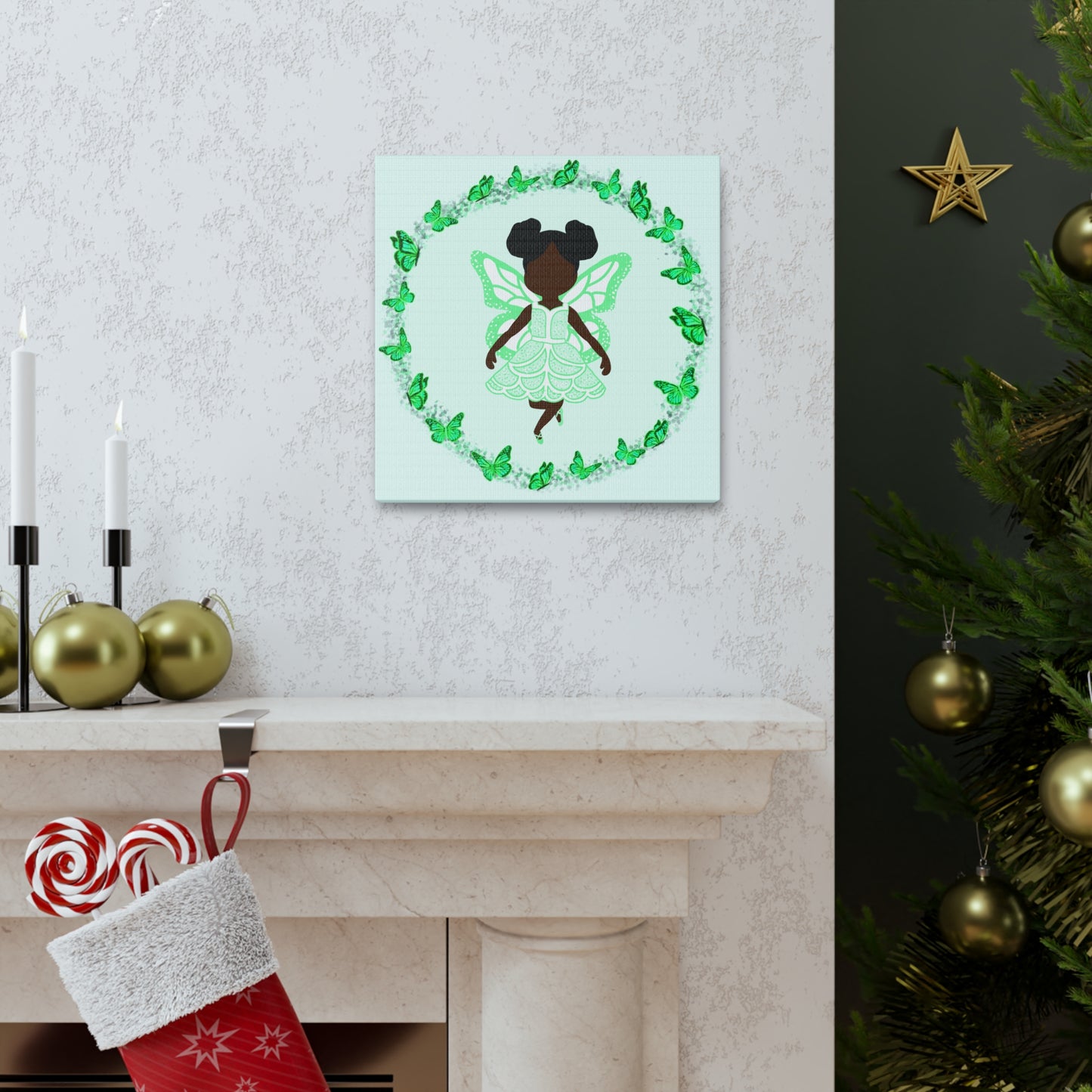 Mint Fairy Ballerina Canvas Art