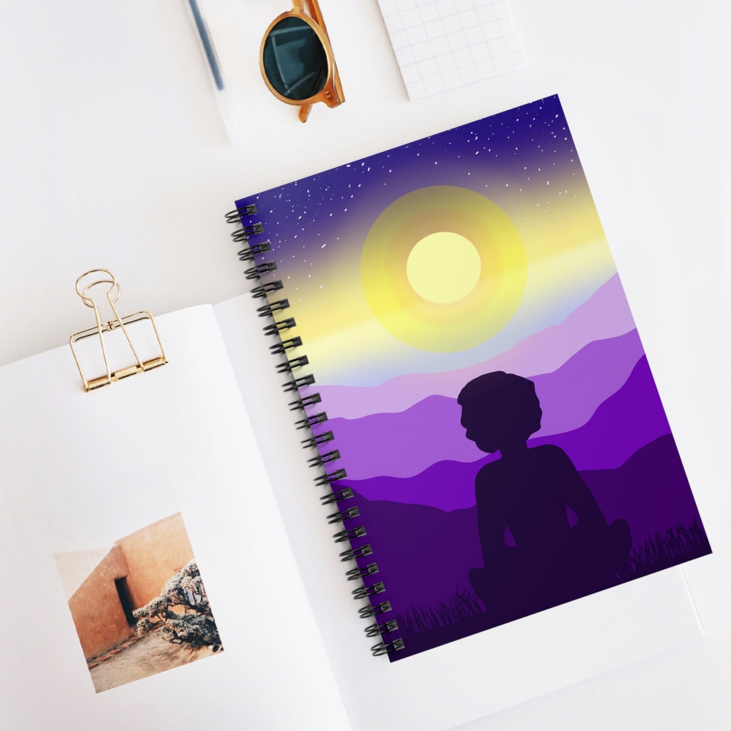 Purple Meditation Spiral Notebook - Ruled Line