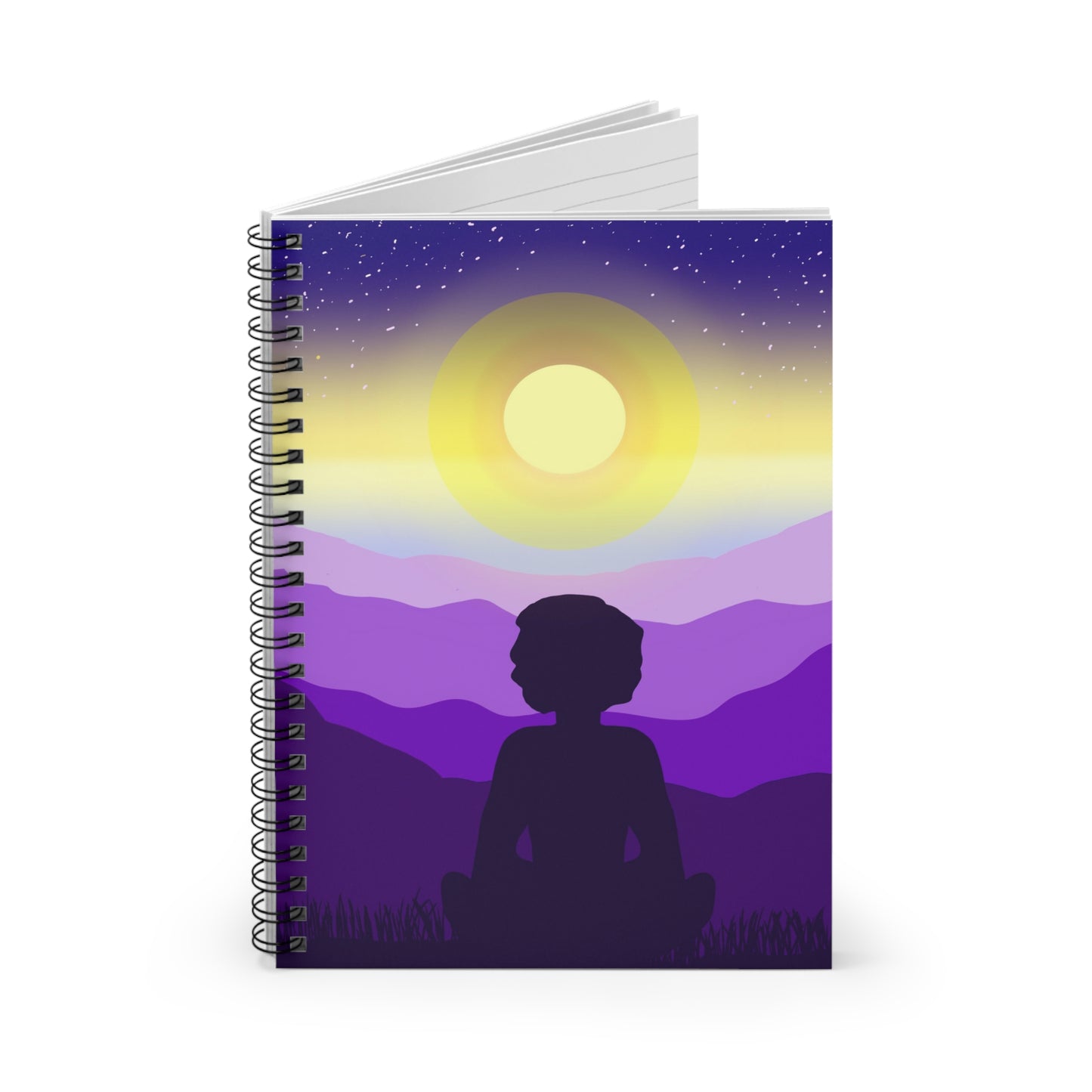 Purple Meditation Spiral Notebook - Ruled Line