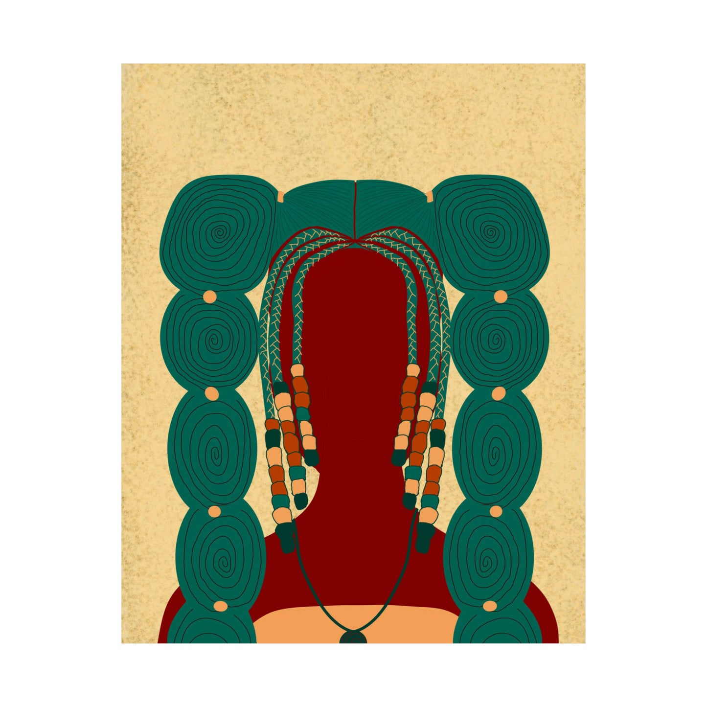 Bubble Pigtails Art Print (Don't Touch My Hair Collection)