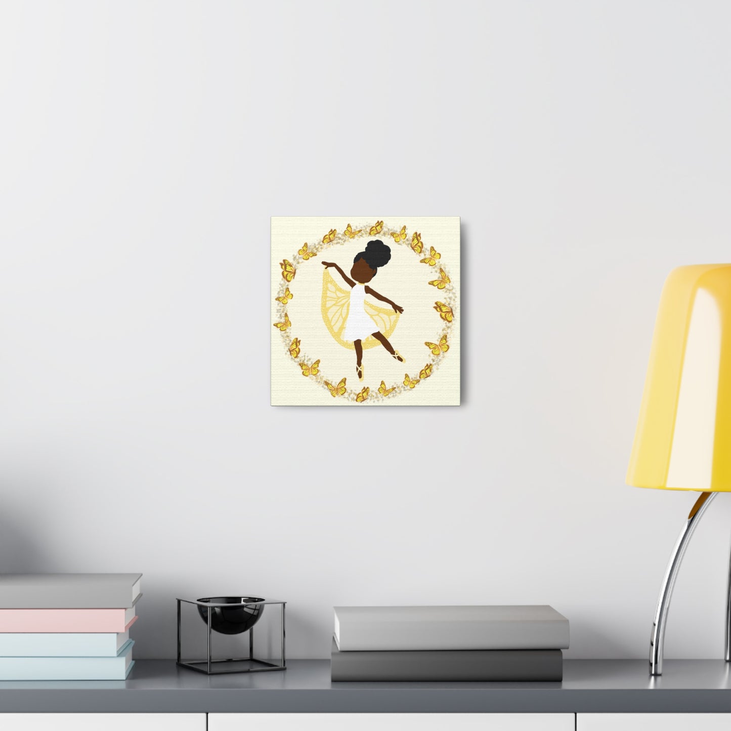 Yellow Fairy Ballerina Canvas Art