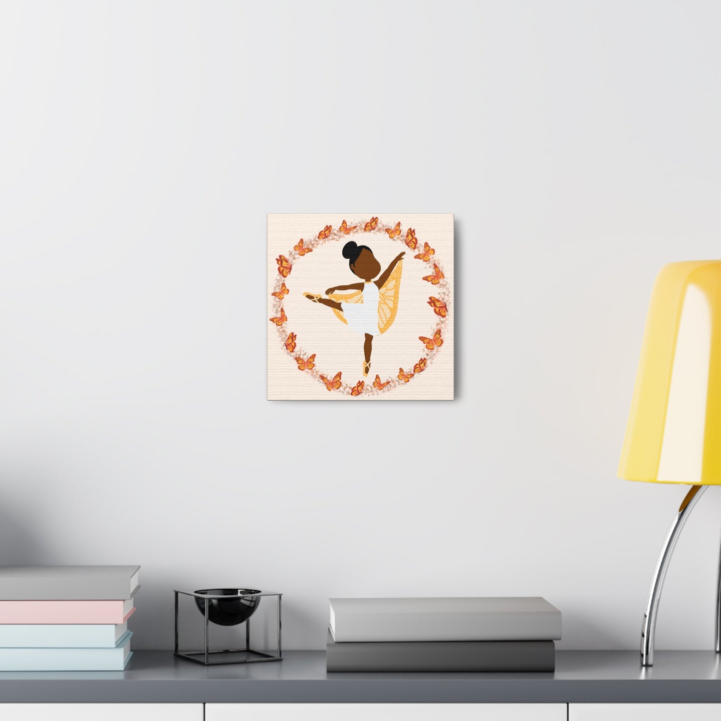 Orange Fairy Ballerina Canvas Art