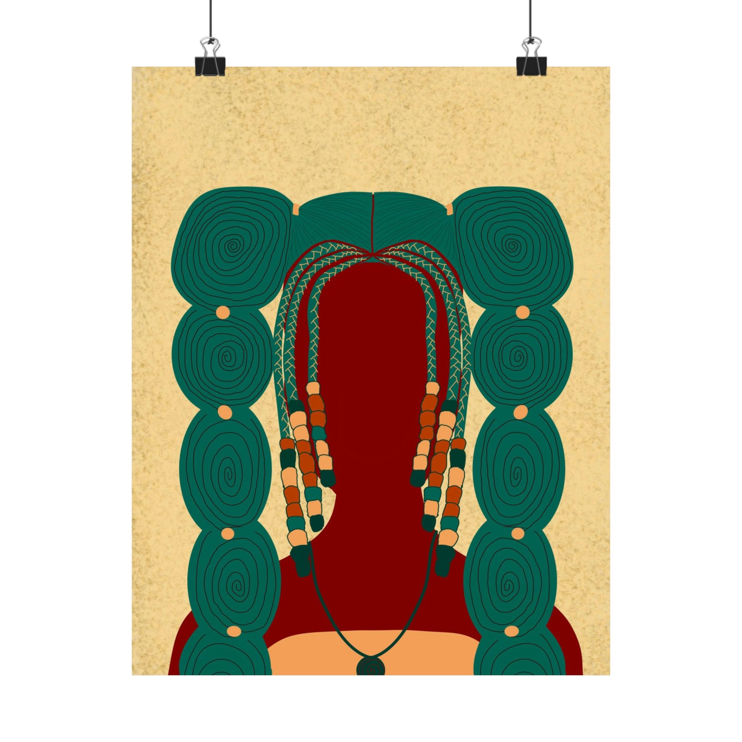 Bubble Pigtails Art Print (Don't Touch My Hair Collection)