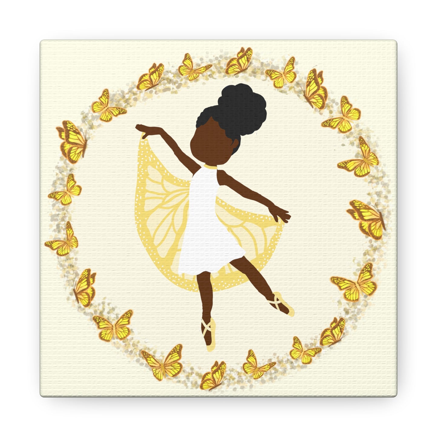 Yellow Fairy Ballerina Canvas Art