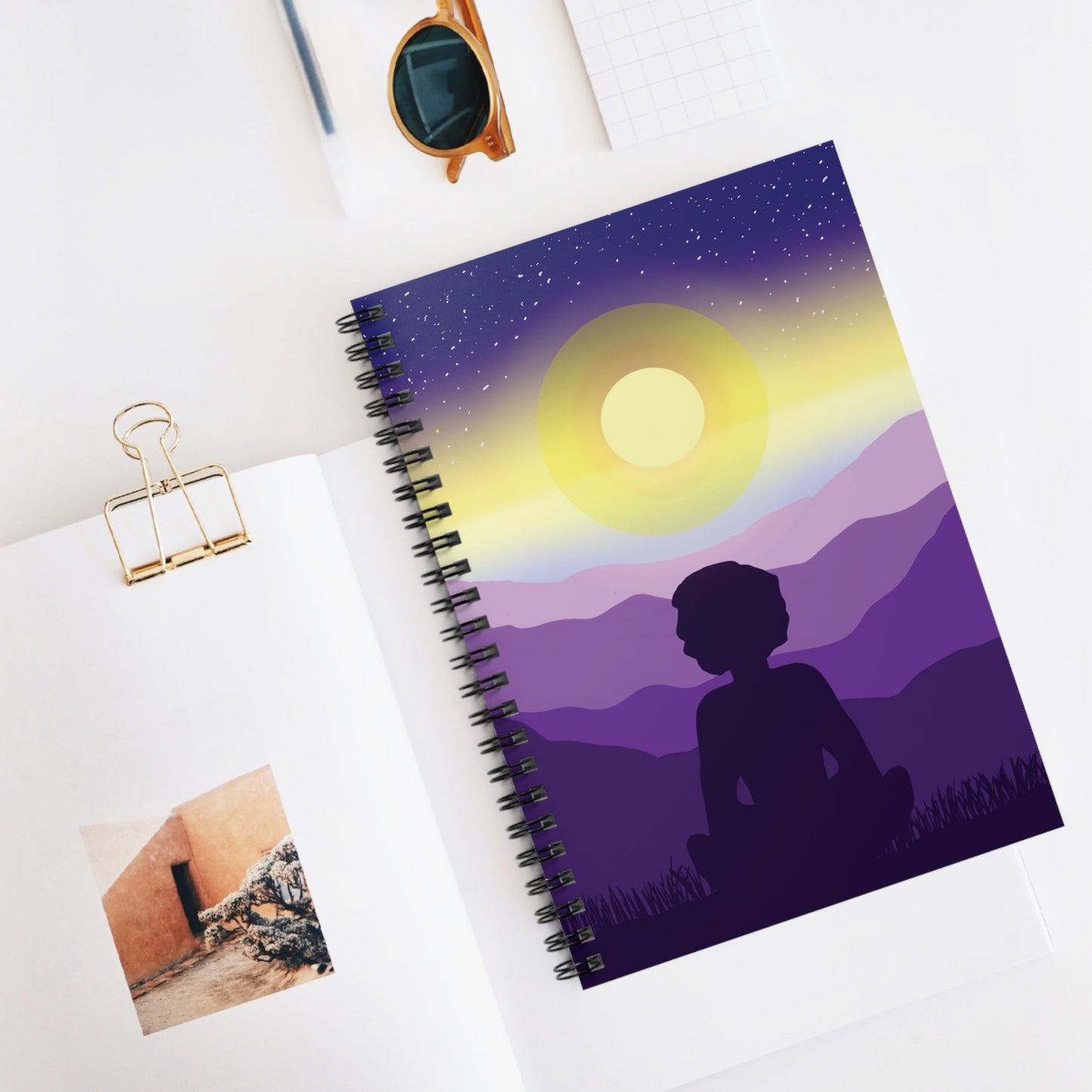 Purple Zen Spiral Notebook - Ruled Line