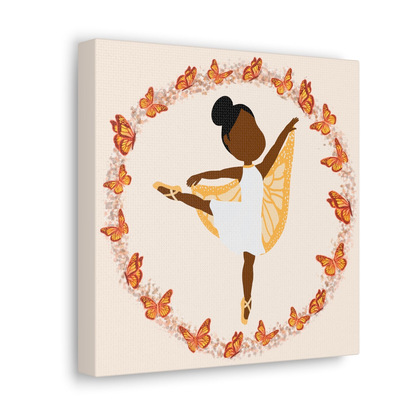 Orange Fairy Ballerina Canvas Art