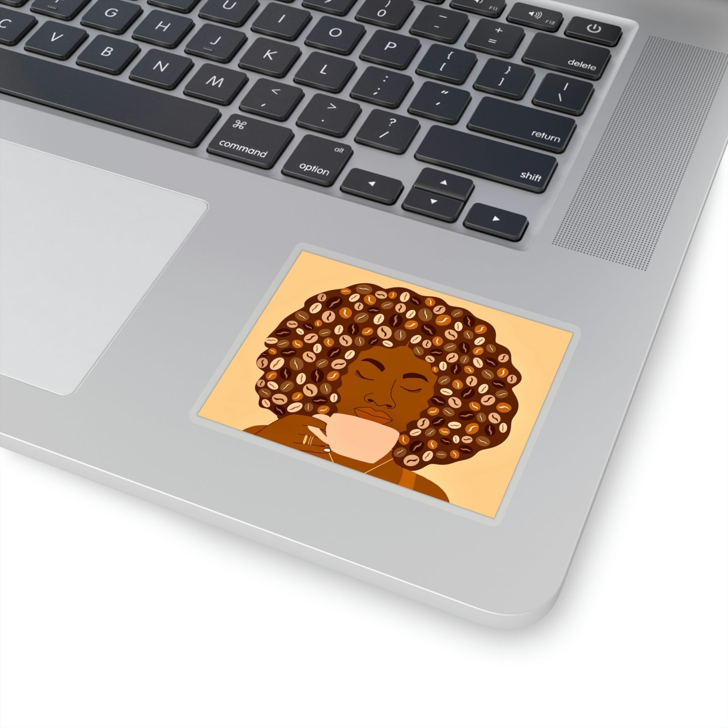 Afro Coffee Kiss-Cut Sticker