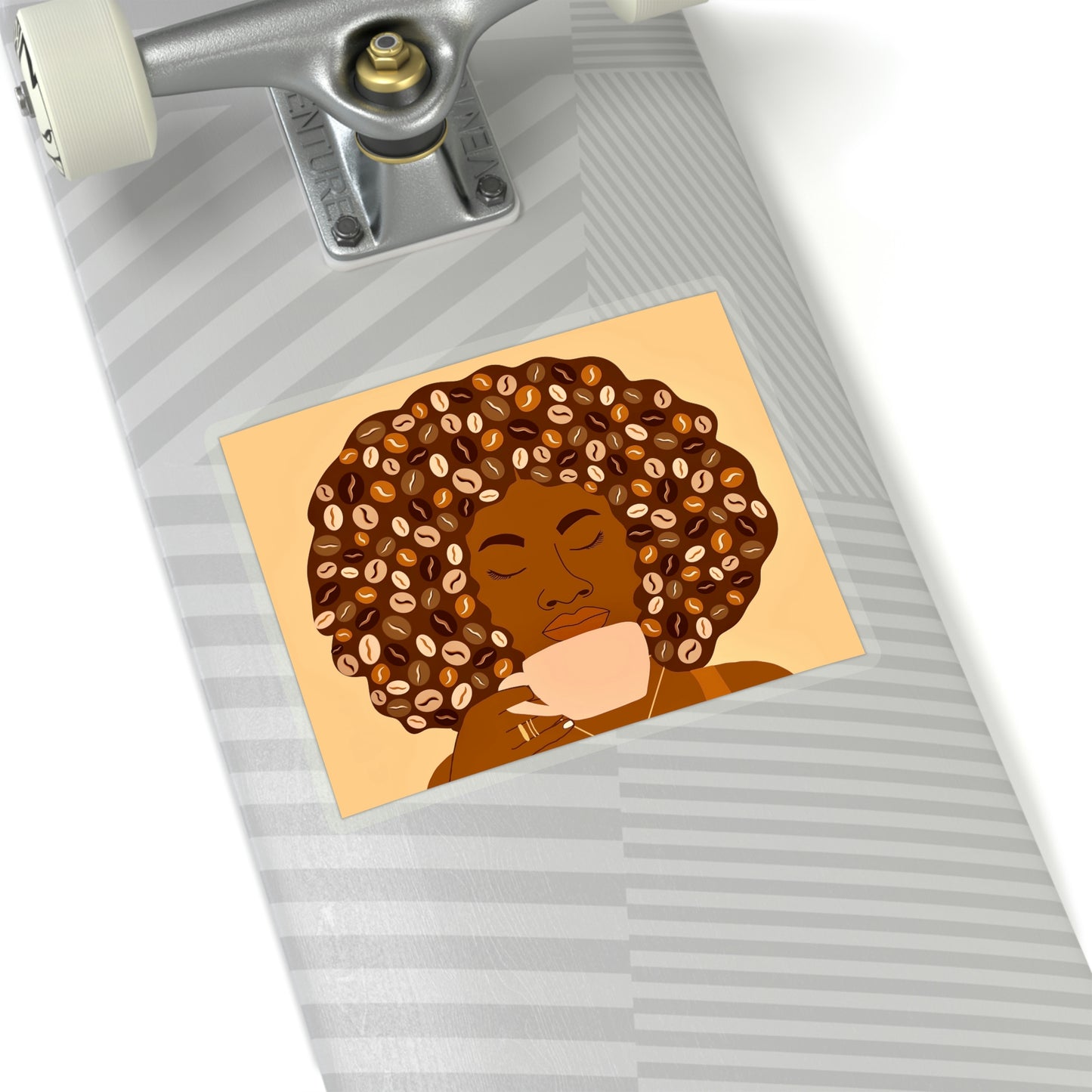 Afro Coffee Kiss-Cut Sticker