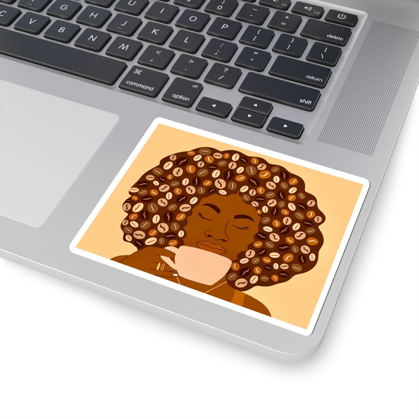 Afro Coffee Kiss-Cut Sticker