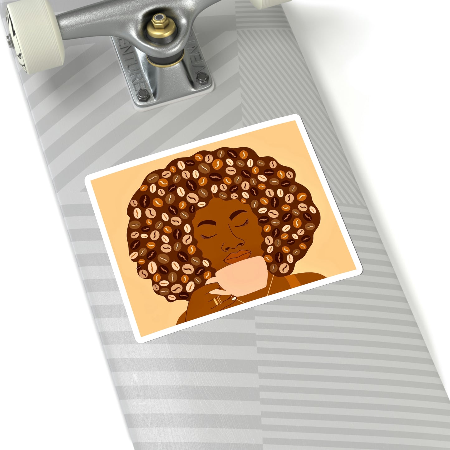 Afro Coffee Kiss-Cut Sticker