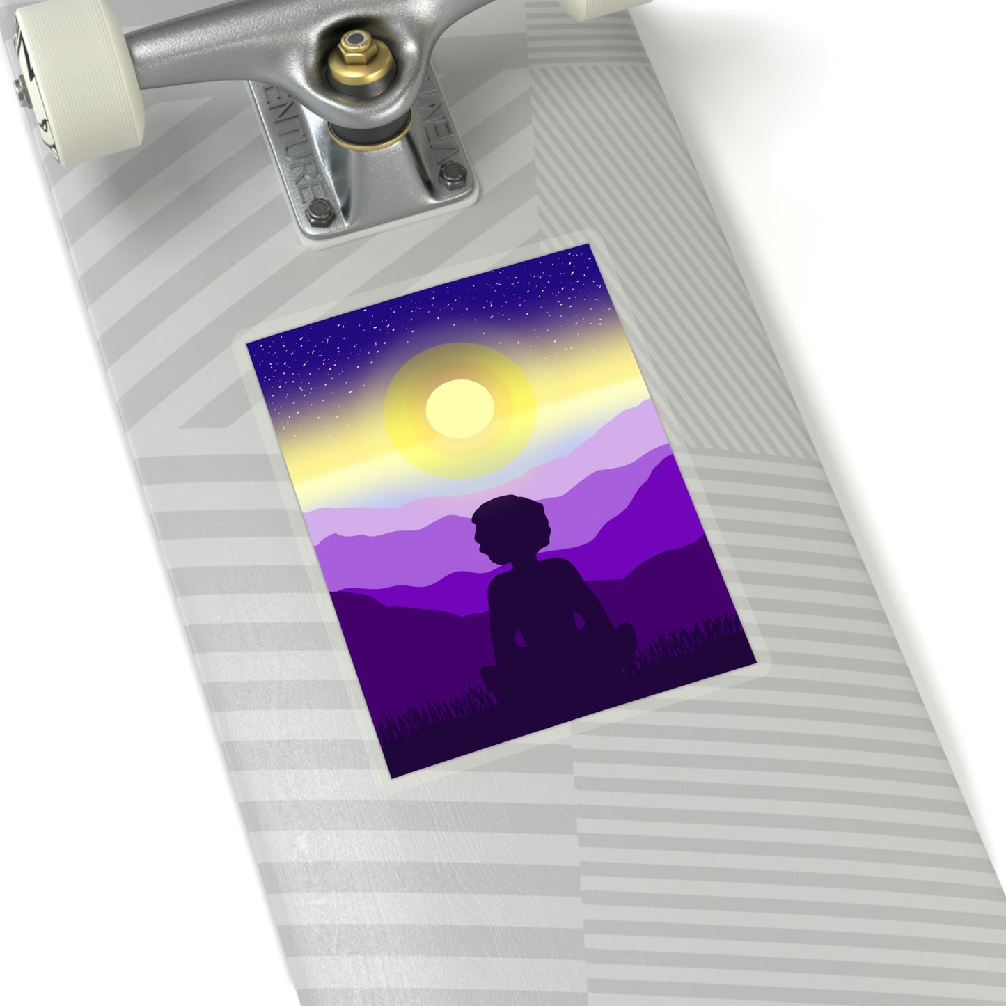 Purple Meditation Kiss-Cut Sticker