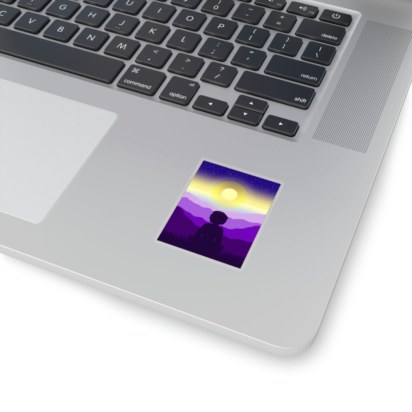 Purple Meditation Kiss-Cut Sticker