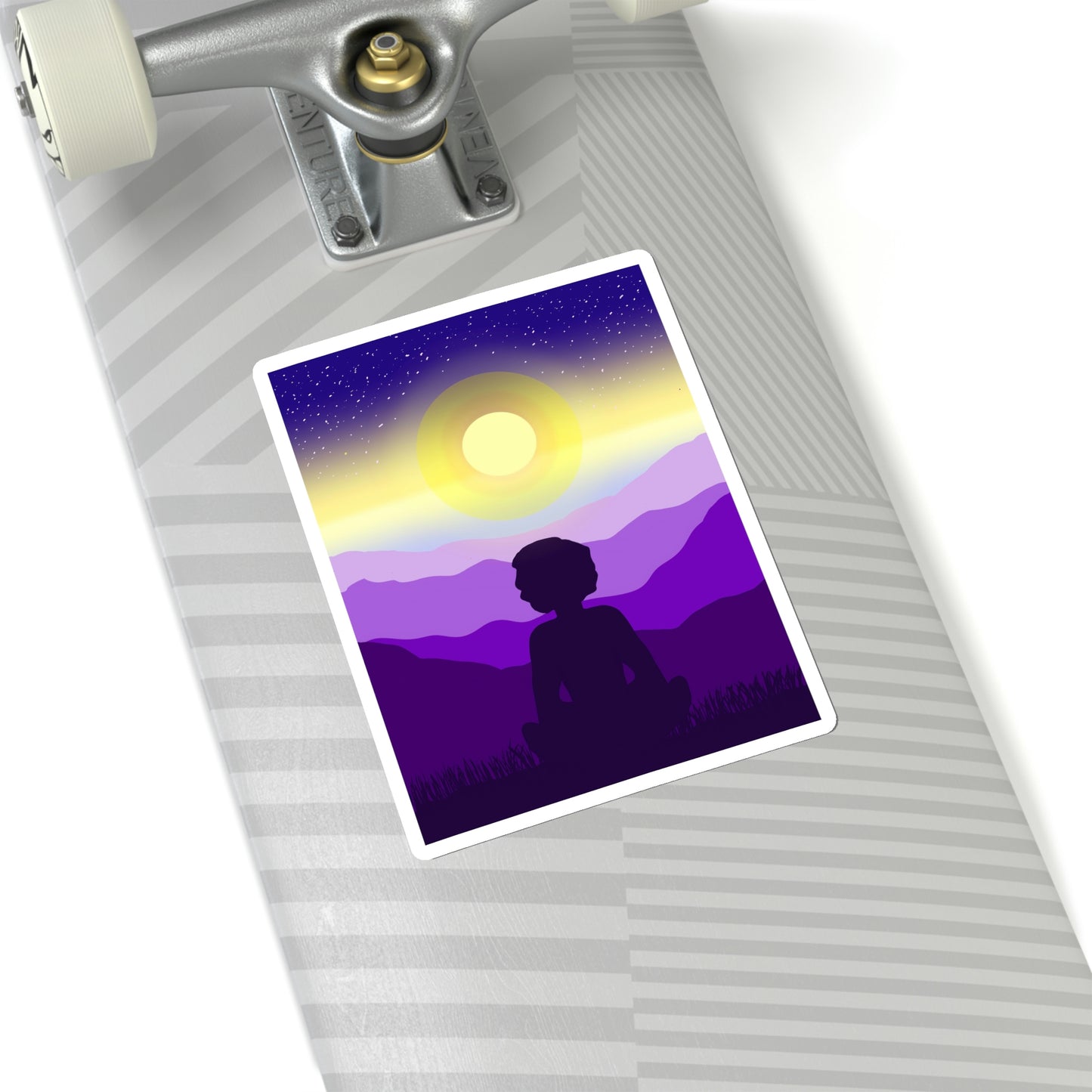 Purple Meditation Kiss-Cut Sticker