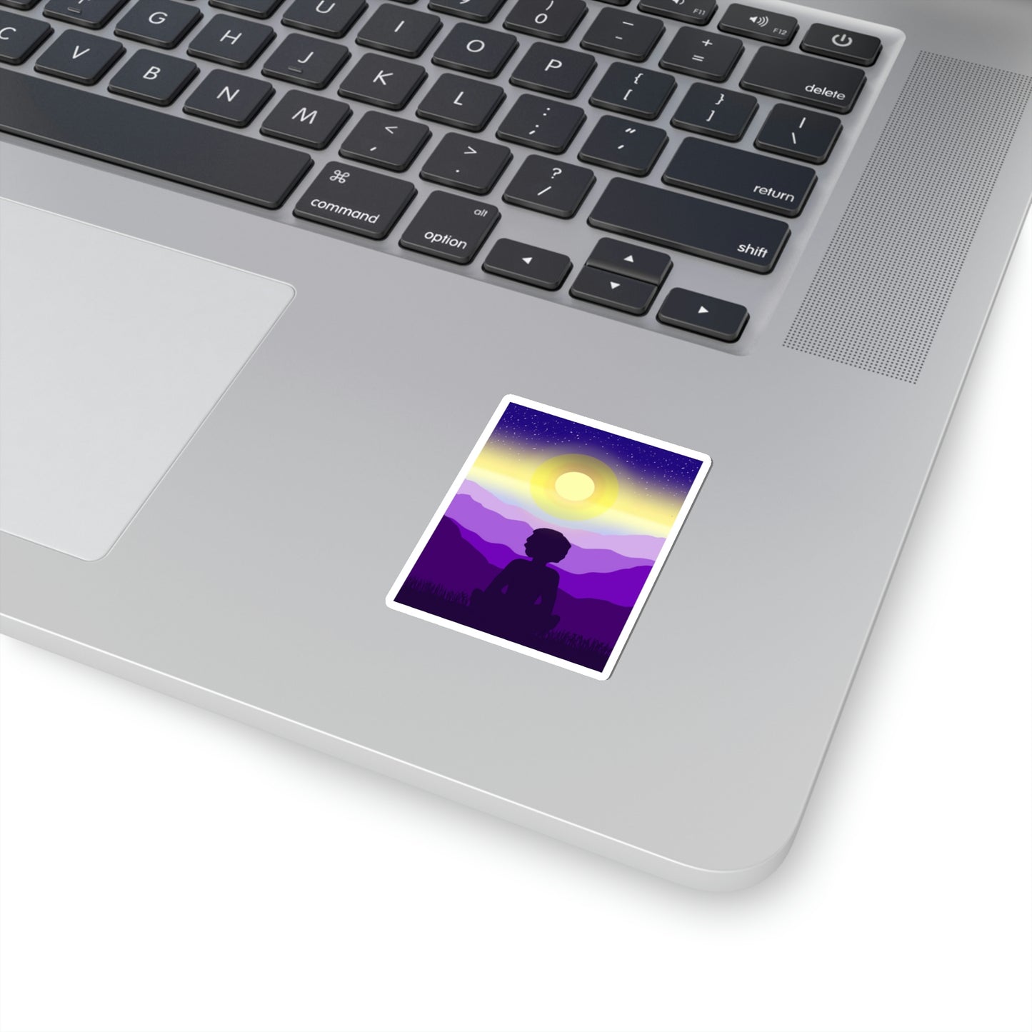Purple Meditation Kiss-Cut Sticker
