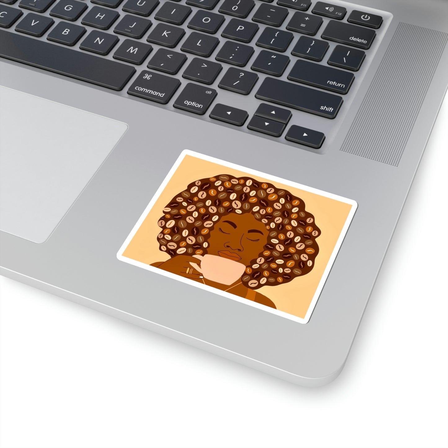 Afro Coffee Kiss-Cut Sticker