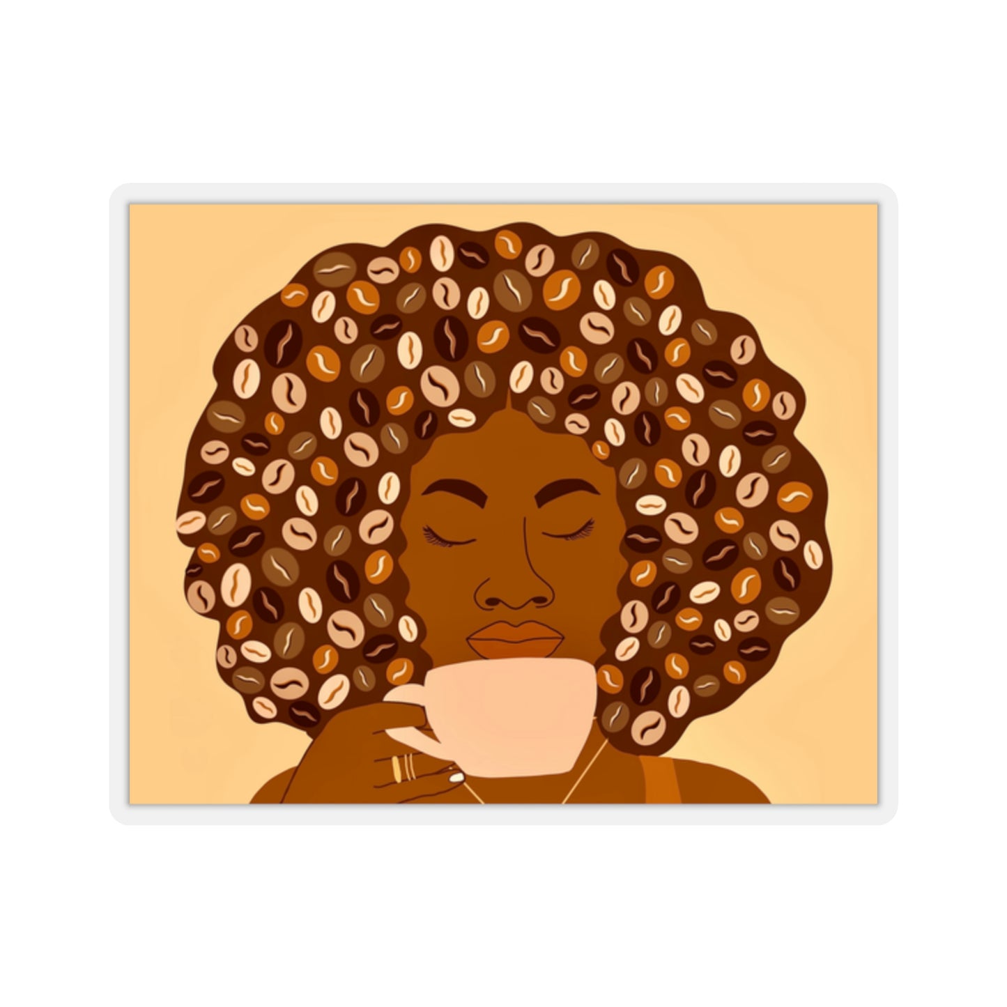 Afro Coffee Kiss-Cut Sticker