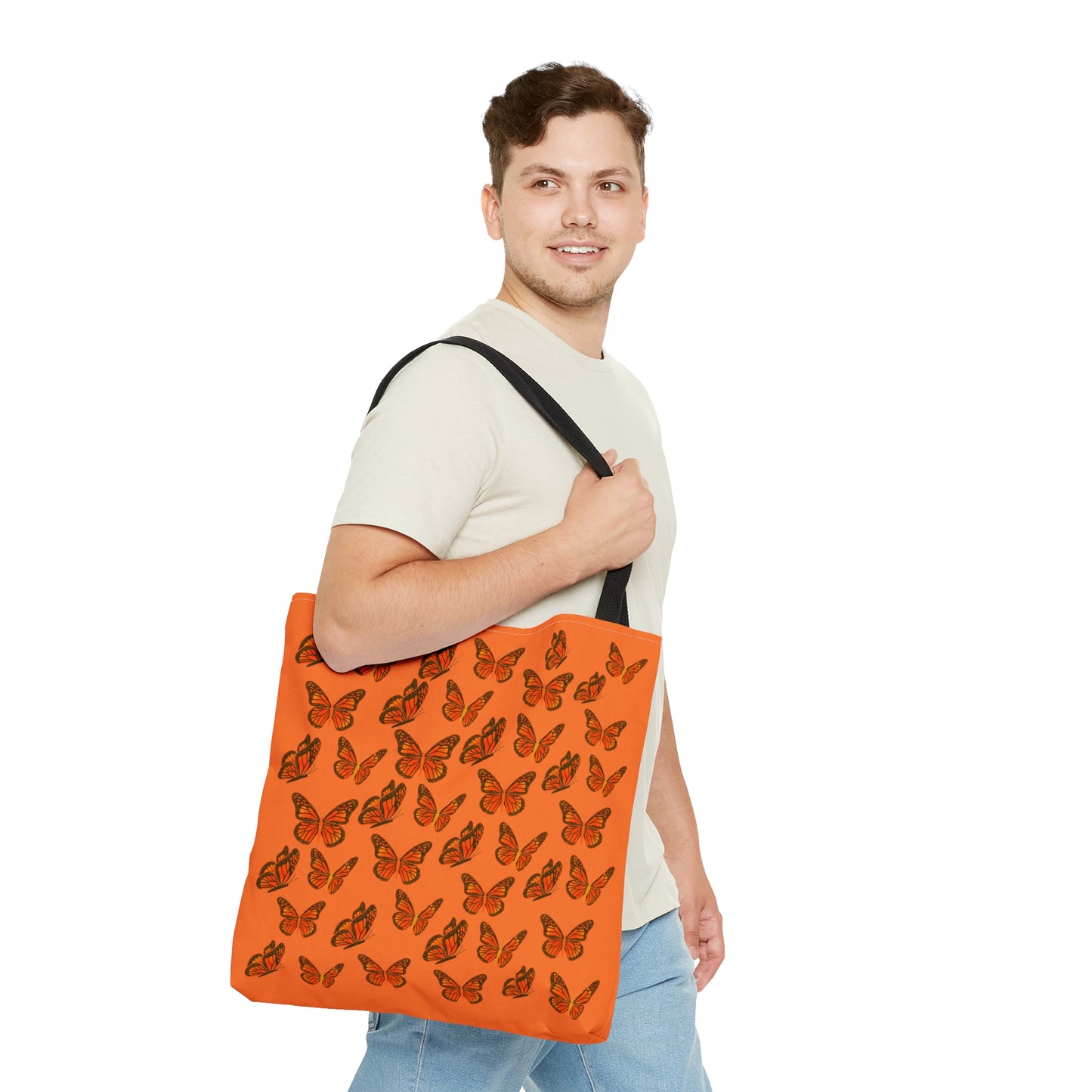 Orange Butterfly Tote Bag