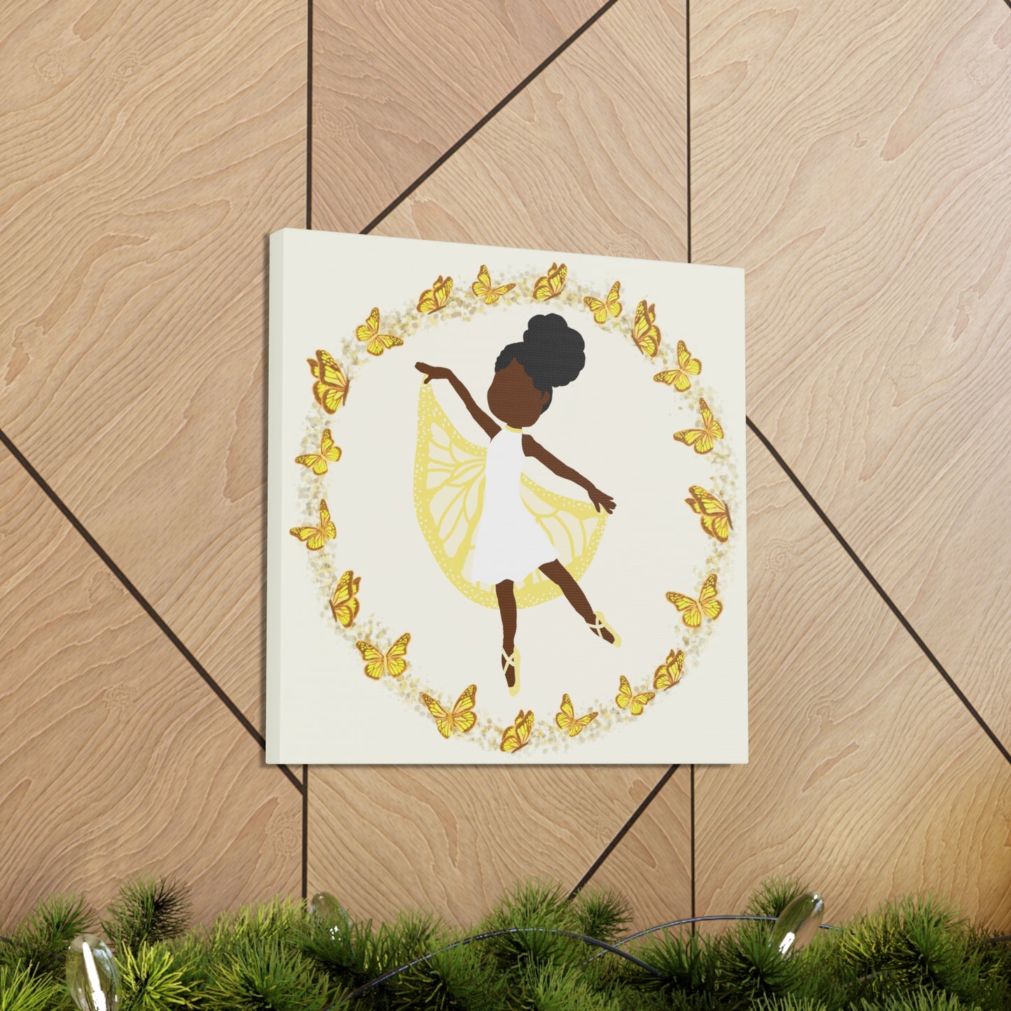 Yellow Fairy Ballerina Canvas Art