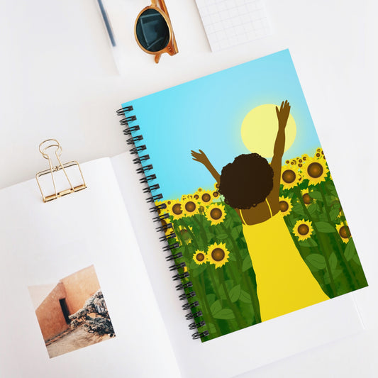 Yellow Celebration Spiral Notebook - Ruled Line